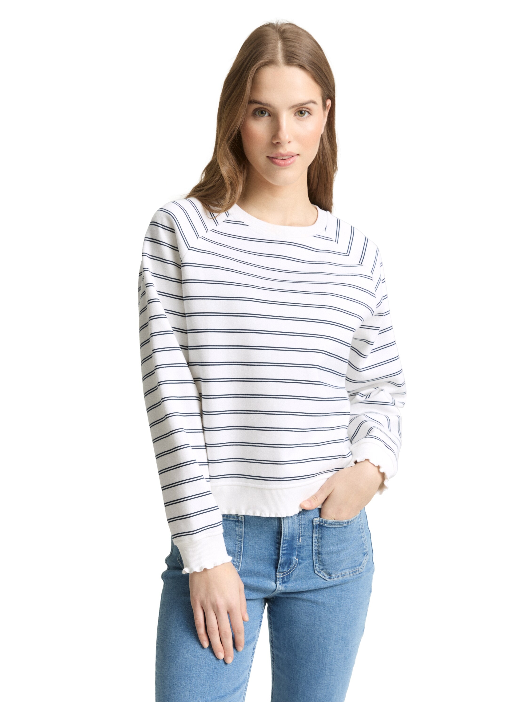 Image of TOM TAILOR Denim Sweatshirt, mit Streifen Muster
