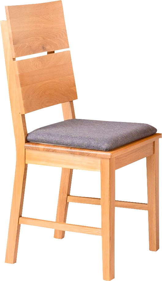 Image of Holzzone Esszimmerstuhl »Ken«, (Set), 2 St., Massivholz Eiche mit Polstersitz bei Ackermann Versand Schweiz