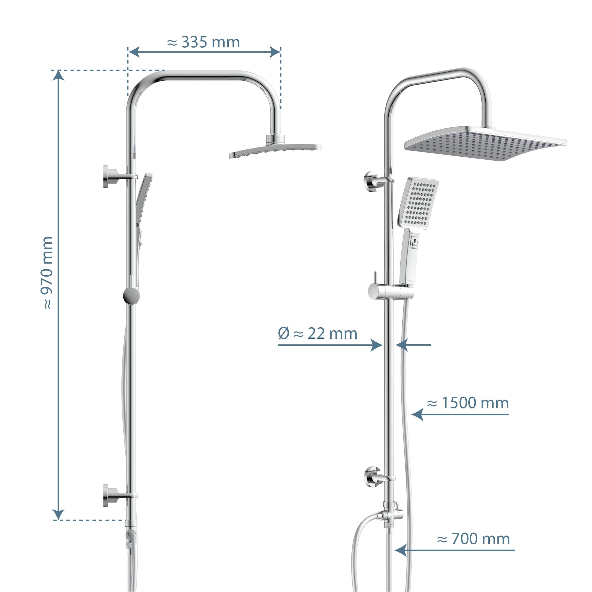 Schütte Brausegarnitur »Mallorca« Duschsystem mit Kopfbrause und Handbrause