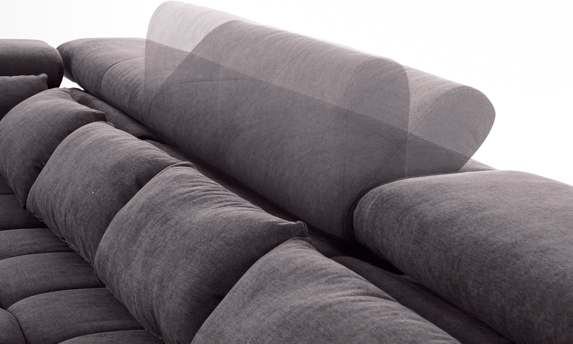 COTTA Wohnlandschaft »Orion U-Form, B: 409 cm« mit Kopfteilverstellung & 6 Nierenkissen