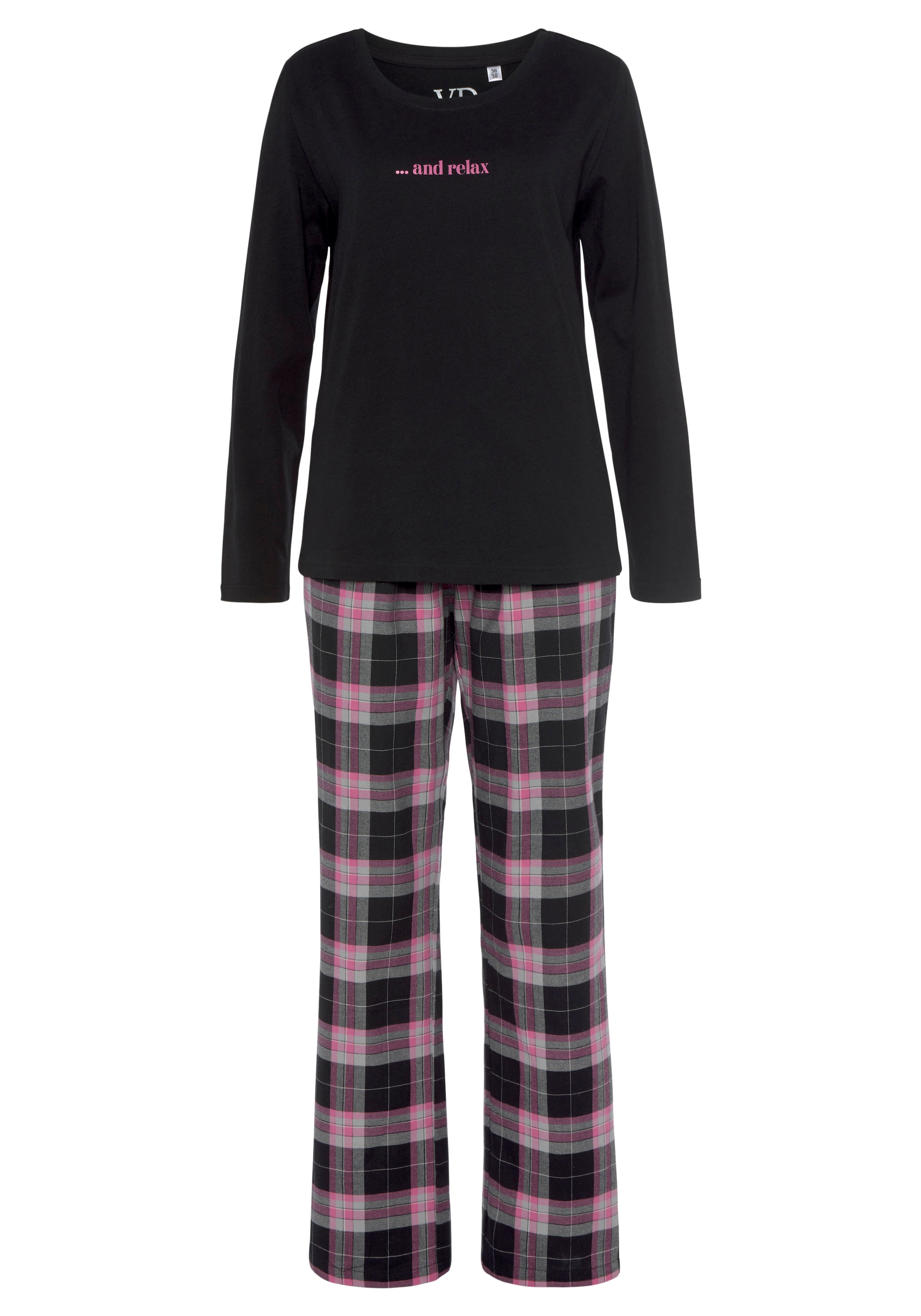 Vivance Dreams Pyjama, (2 tlg.), aus kuschelig weichem Flanell