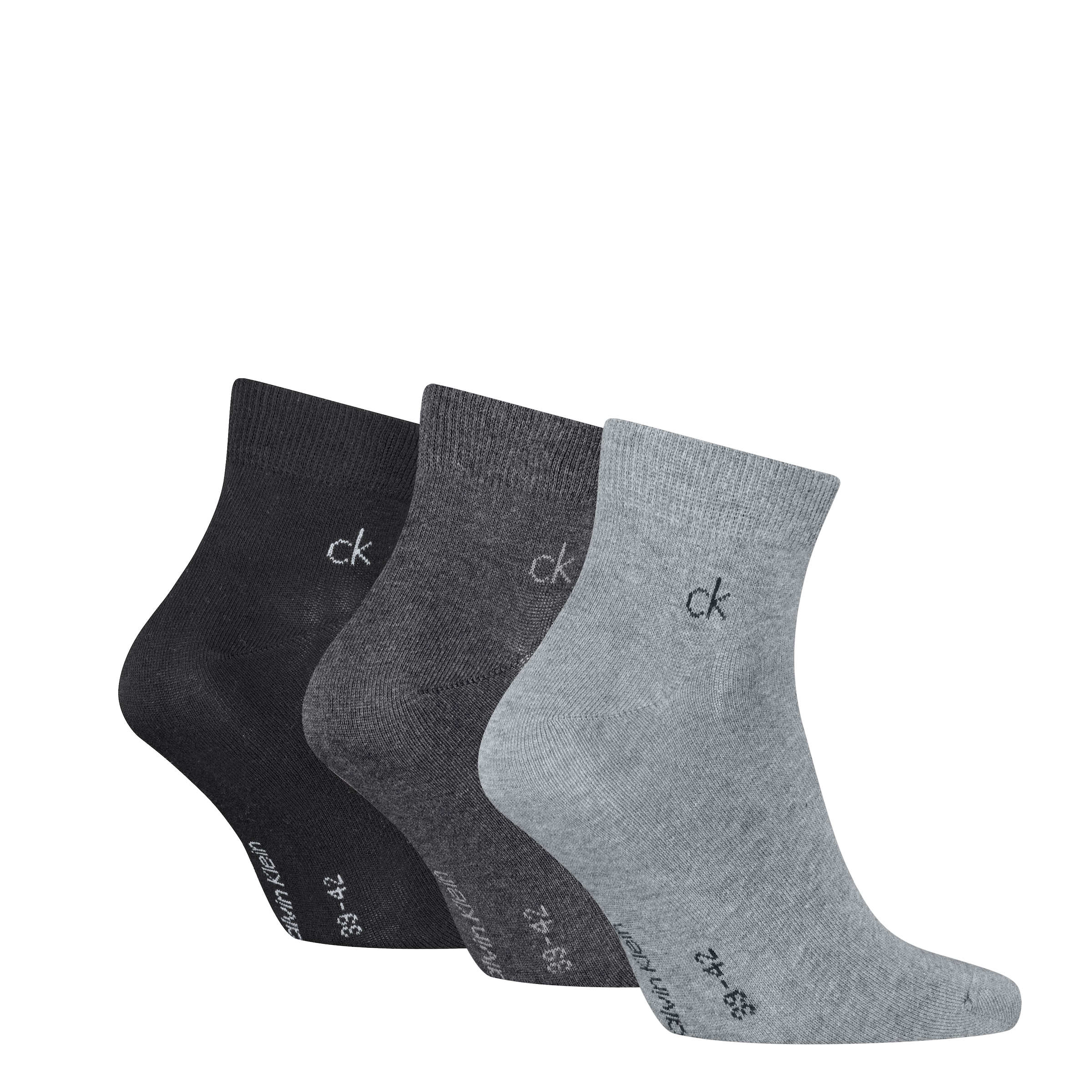 Calvin Klein Chaussettes courtes »CK MEN QUARTER« 3 Paar,  Rippenbündchen, Cotton-Mix, elastisch