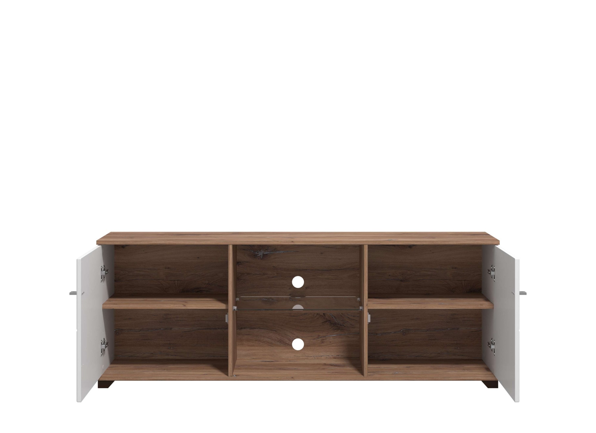 INOSIGN TV-Board »Burgundy Lowboard, TV-Schrank, TV-Ständer, Hochglanzfonten« Hochglanzfronten und eine Innenausstattung in Flagstaff Eiche