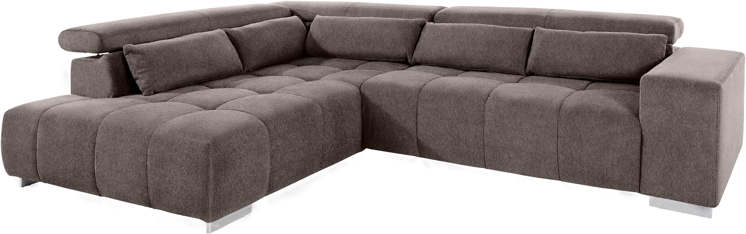 COTTA Ecksofa »Orion L-Form«, mit Kopfteilverstellung & 5 Nierenkissen