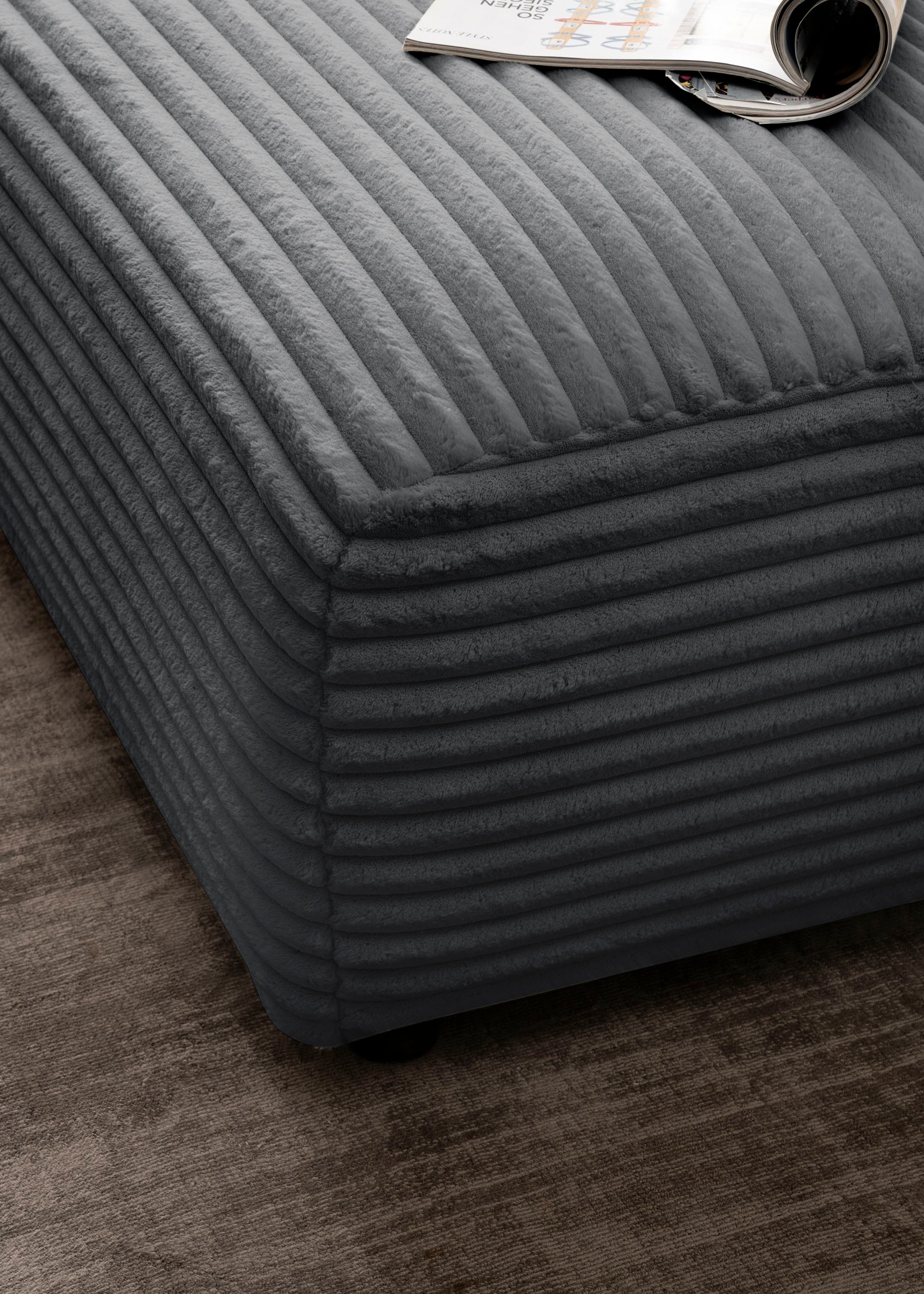 andas Polsterecke »BAKELS, Ecksofa-Set mit Hocker, L-Form mit Schlaffunktion«, Ecksofa-Set (incl. Hocker) im trendigen Megacord