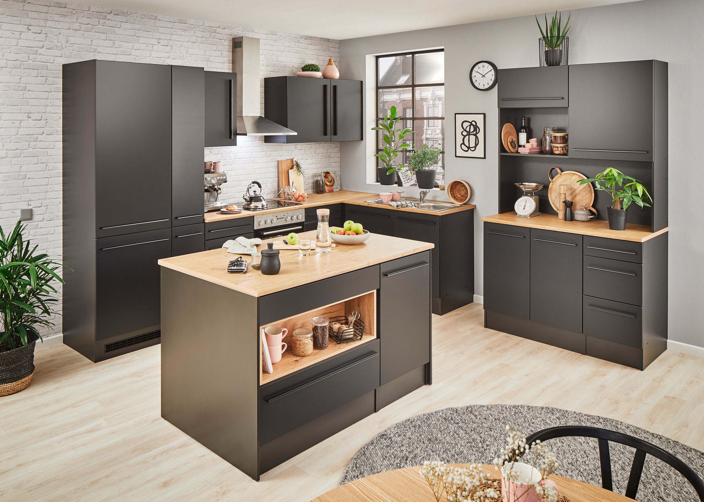 BASIC by Balculina Buffet »Jazz« 1 cuis tlg. Largeur 120cm, portes, tiroirs, compartiment ouvert