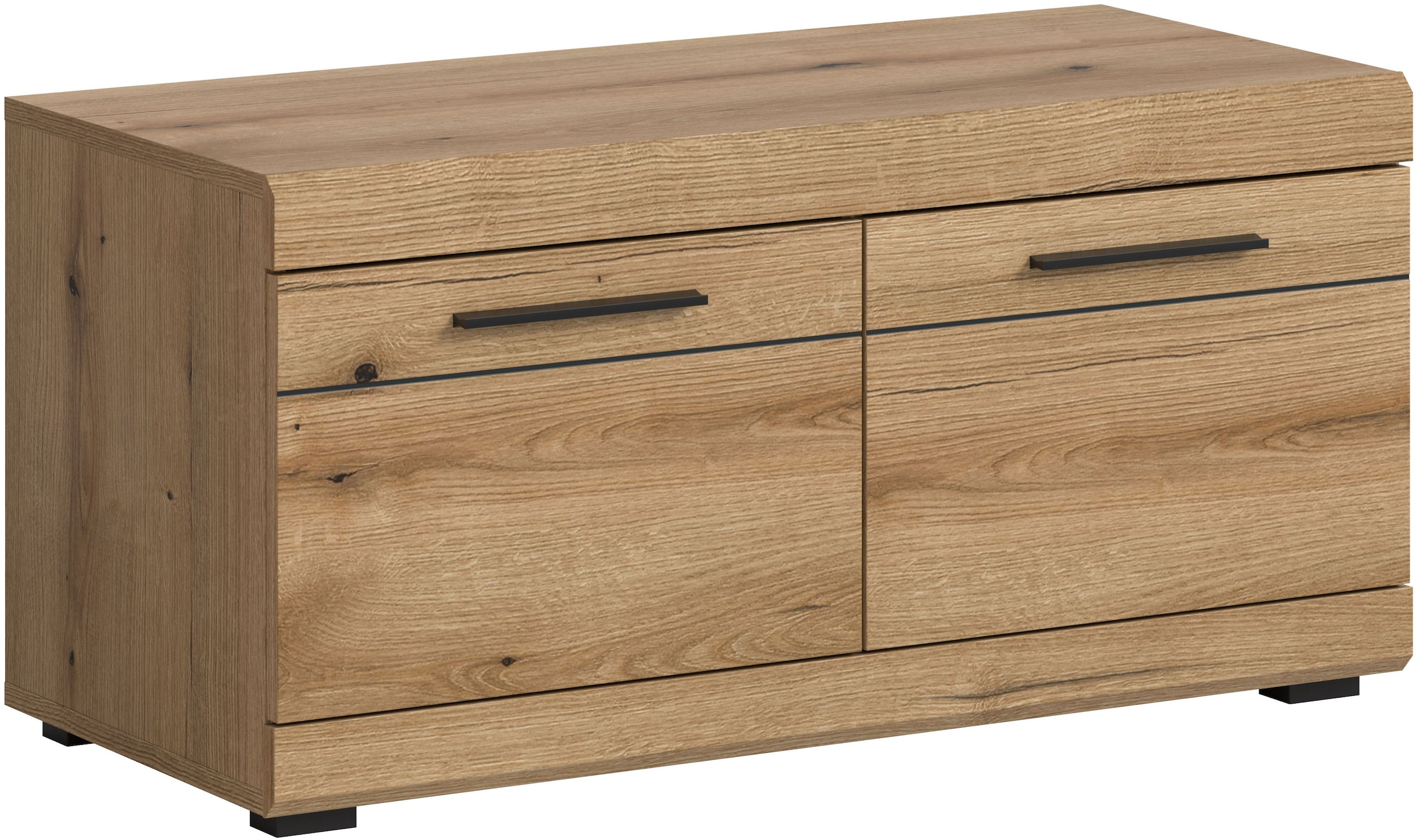 Image of Home affaire Sitzbank "SIENA, Breite 90 cm, 2 Türen, 2 Einlegeböden, 4 Fächer" hochwertige Rillenfräsung in MDF Front, 1 Stk. tlg. Garderobenbank, Dielenbank, Bank, Flurbank, Kommode