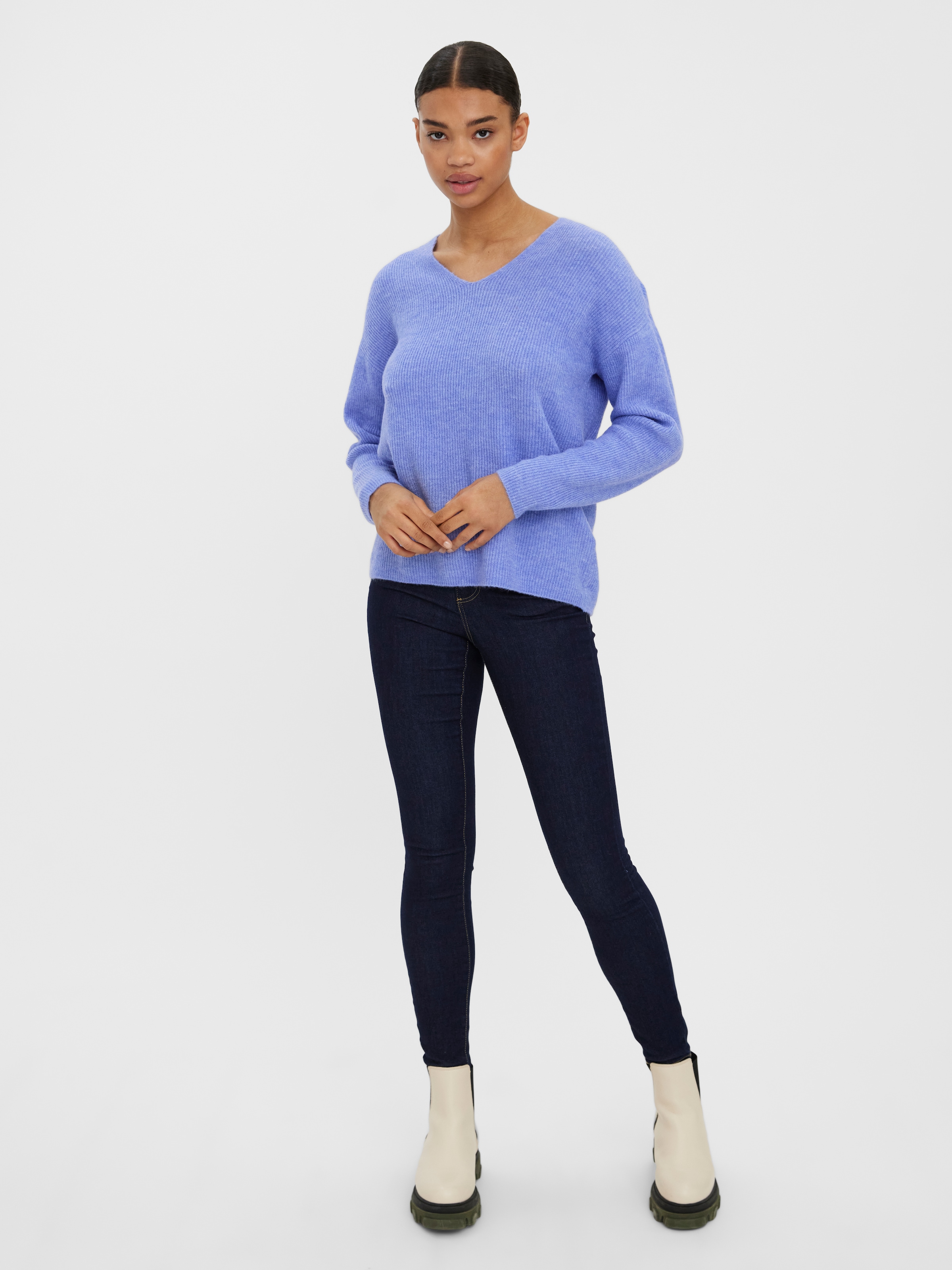 Vero Moda Pull col V »VMCREWLEFILE LS V-NECK BLOUSE NOOS«