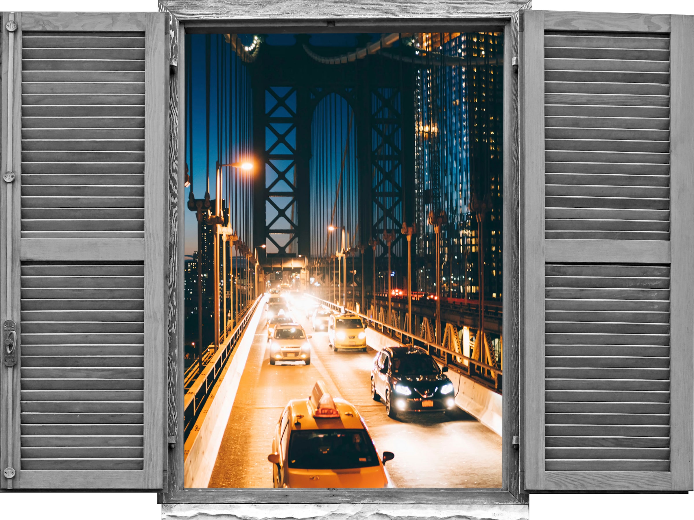 Image of queence Wandtattoo "Autobahnbrücke" Wandsticker, Wandbild, selbstklebend, 3D, Fenster