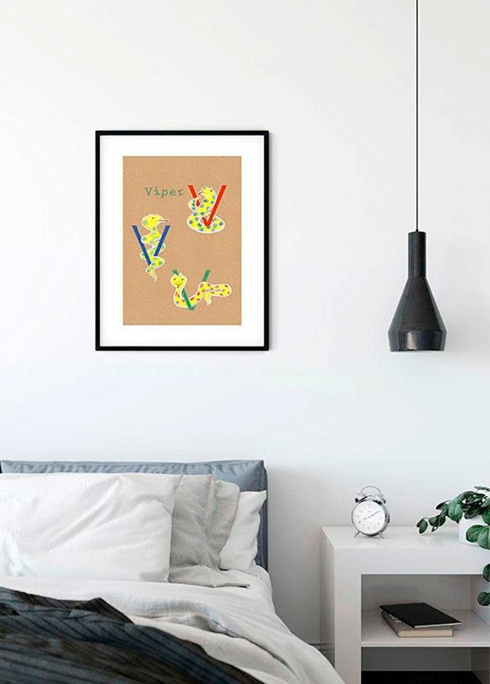 Komar Bild »ABC Animal V«, Buchstaben, (1 St.), Wandbild zur Dekoration - ohne Rahmen