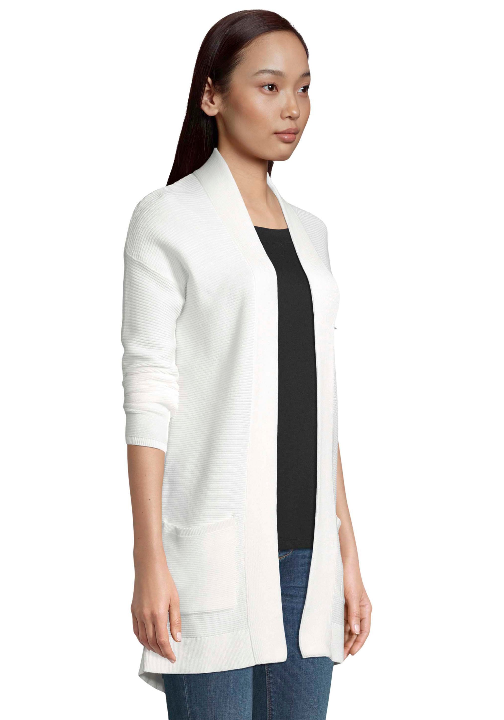 TOM TAILOR Cardigan long aus Rippstrick mit aufgesetzten Taschen
