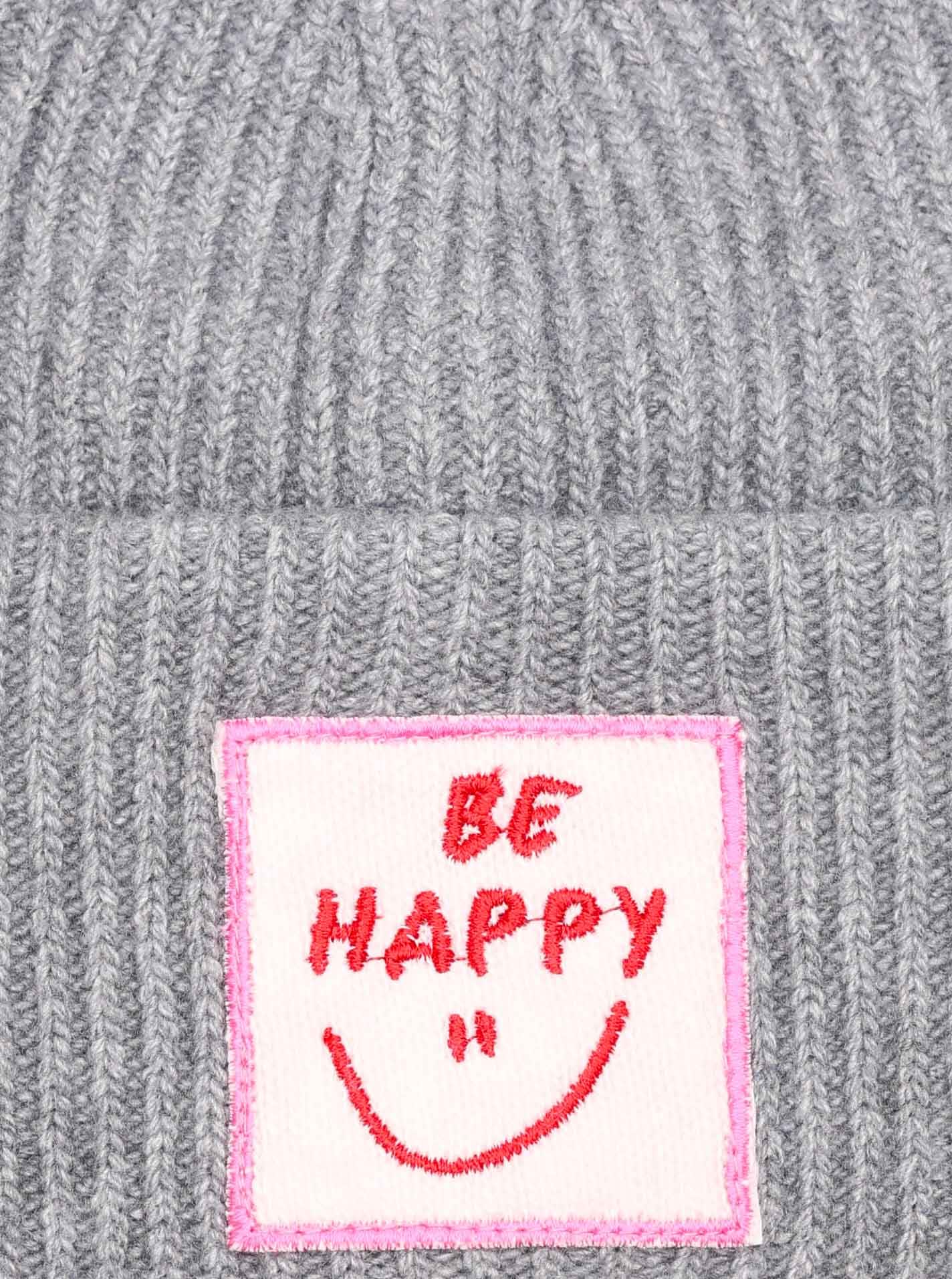 Zwillingsherz Strickmütze »"Be Happy"« Grobstrick, mit Patch