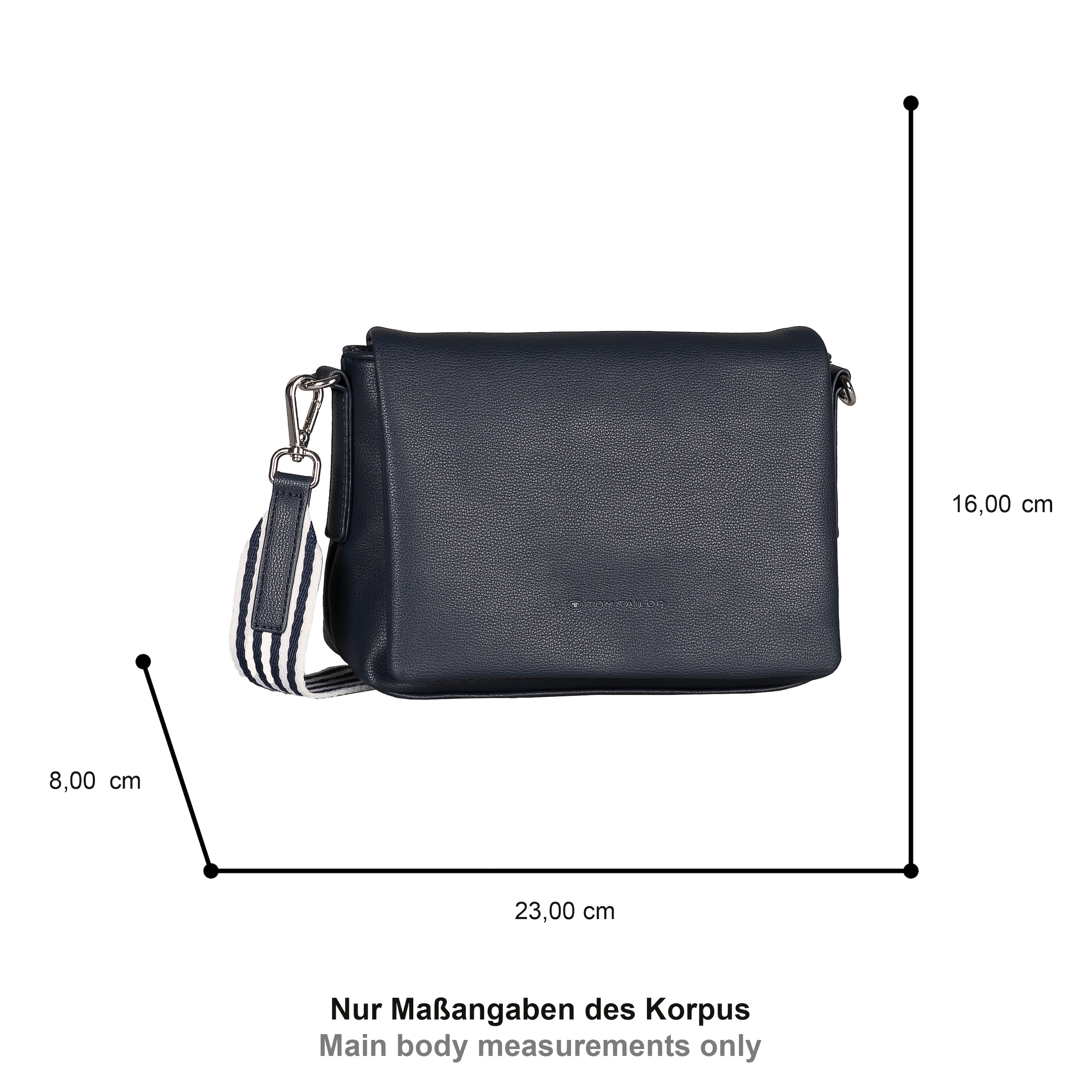 TOM TAILOR Sac à bandoulière »Orla Stripe« en similicuir doux au look moderne avec sangle en tissu estivale