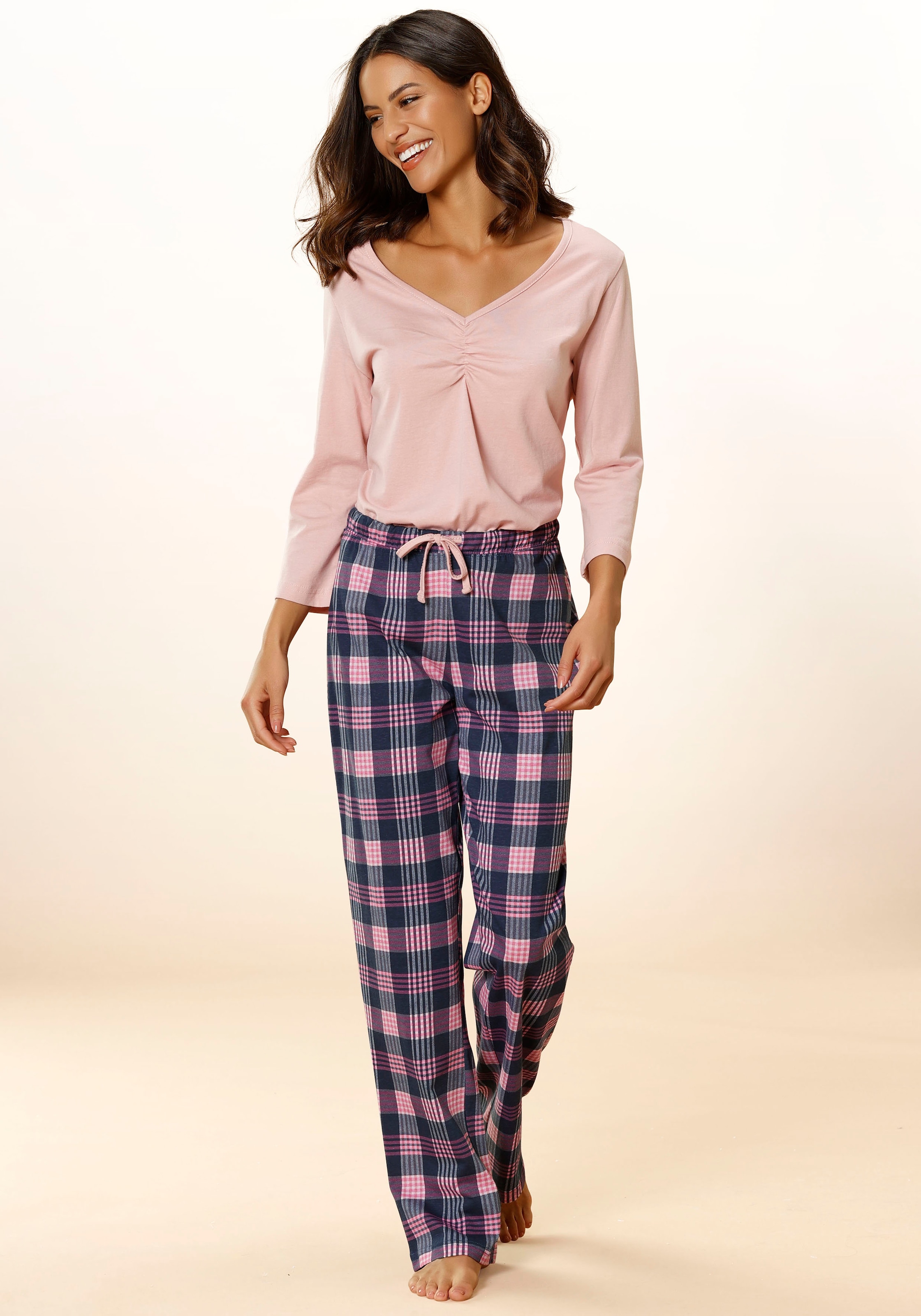 Image of Vivance Dreams Pyjama Set, 2 tlg. mit Karo Muster