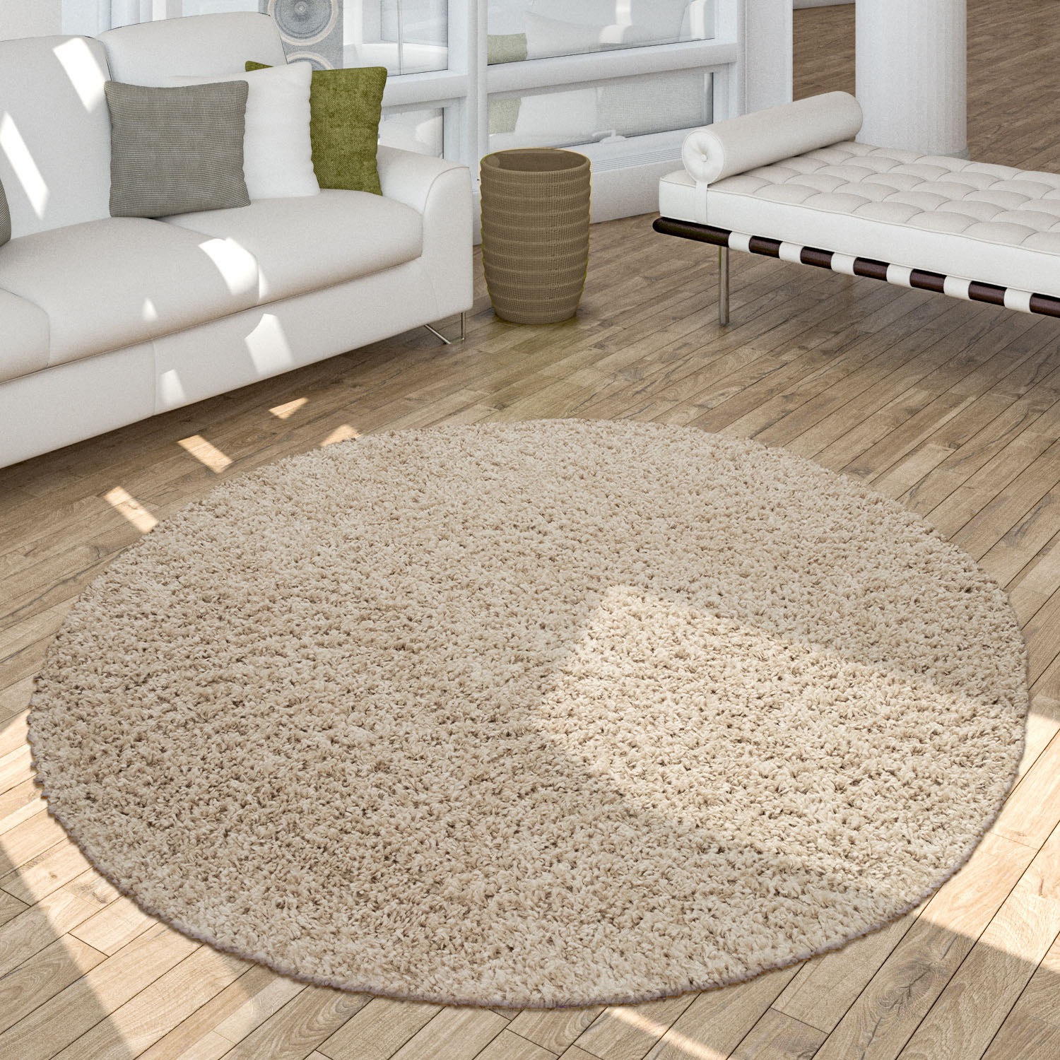 Image of my home Hochflor-Teppich »Tripova«, rund, 45 mm Höhe, Uni Farben, weicher flauschiger Flor, ideal im Wohnzimmer & Schlafzimmer bei Ackermann Versand Schweiz