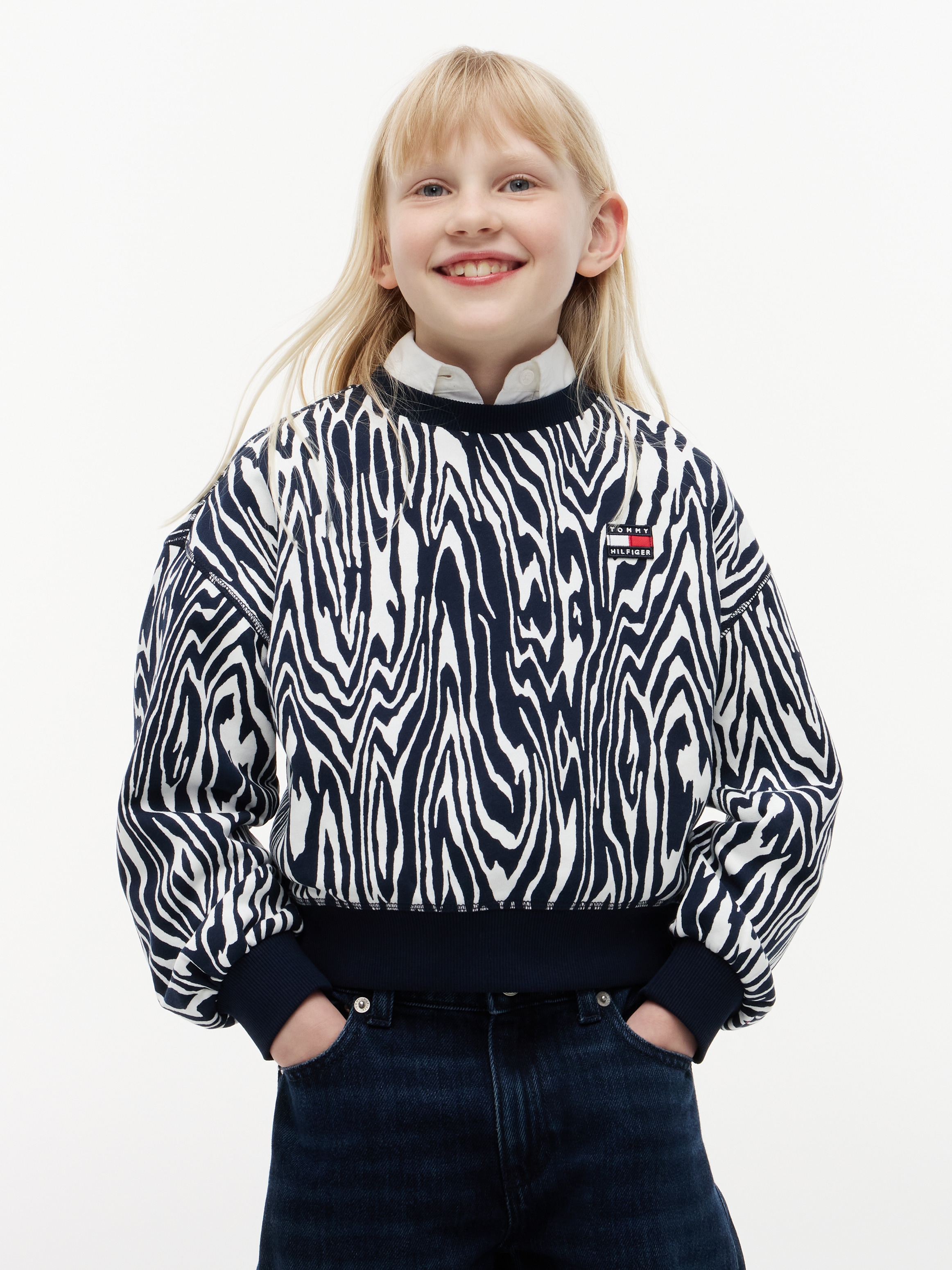 Image of Tommy Hilfiger Sweatshirt, Rundhalsausschnitt, reine Baumwolle, Kinder bis 16 Jahre