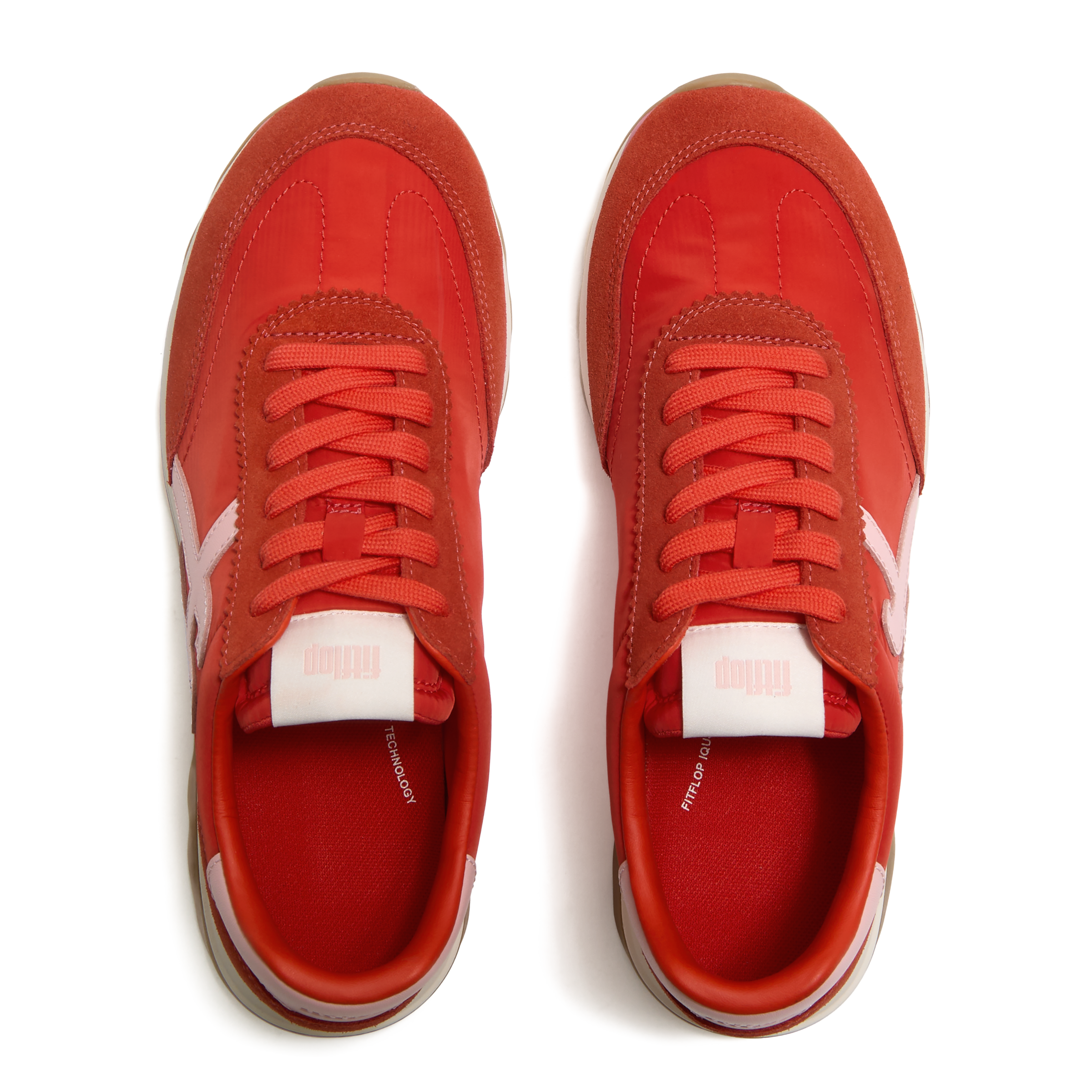 Fitflop Keilsneaker »RETRO-Q FF FABRIC/SUEDE SNEAKERS«  Schnürschuh, Freizeitschuh, Halbschuh mit Kontrastbesatz