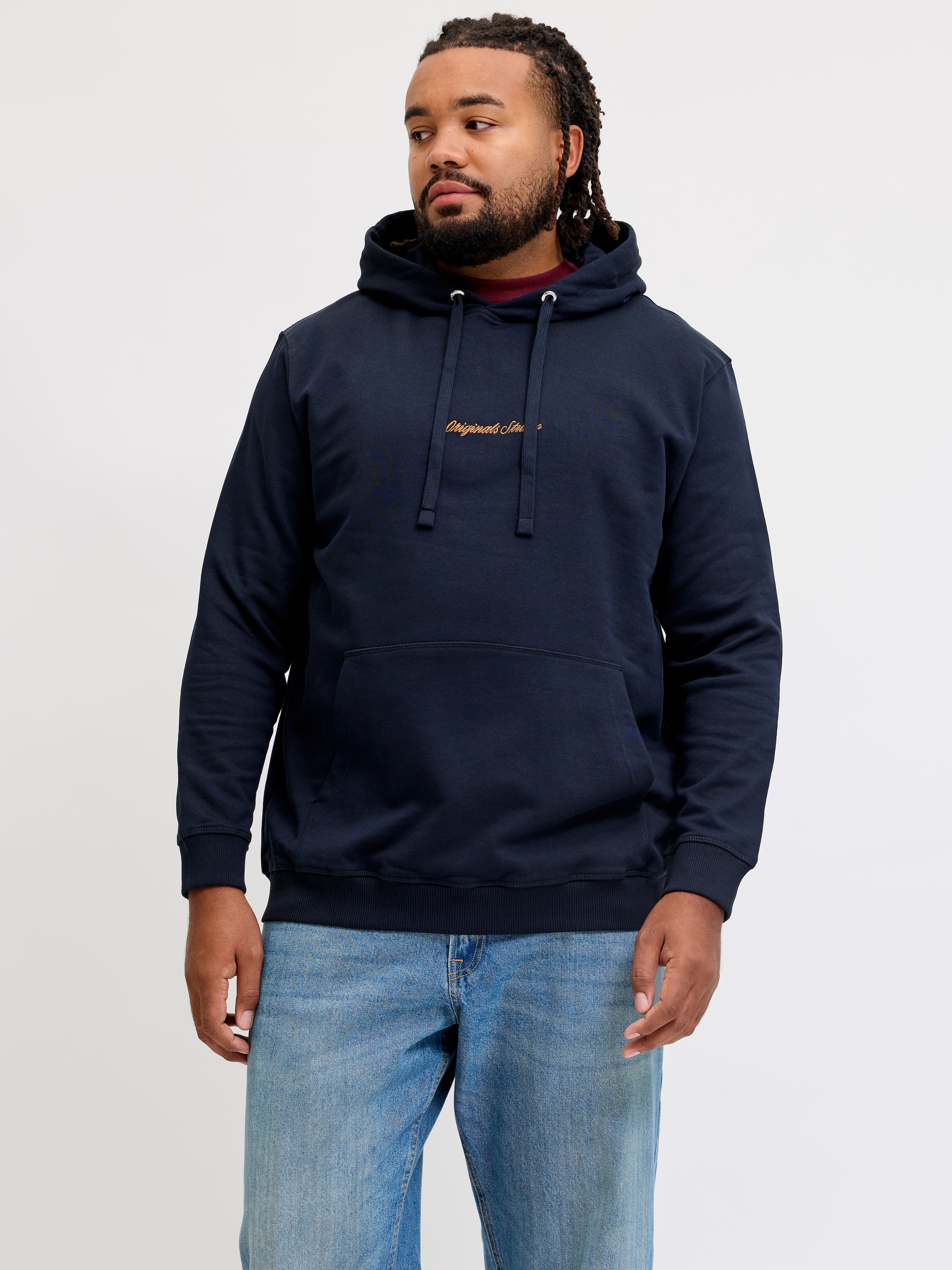 Image of Jack & Jones PlusSize Kapuzensweatshirt "JORNORREBRO EMB SWEAT HOOD PLS", Baumwollmischung, regular fit