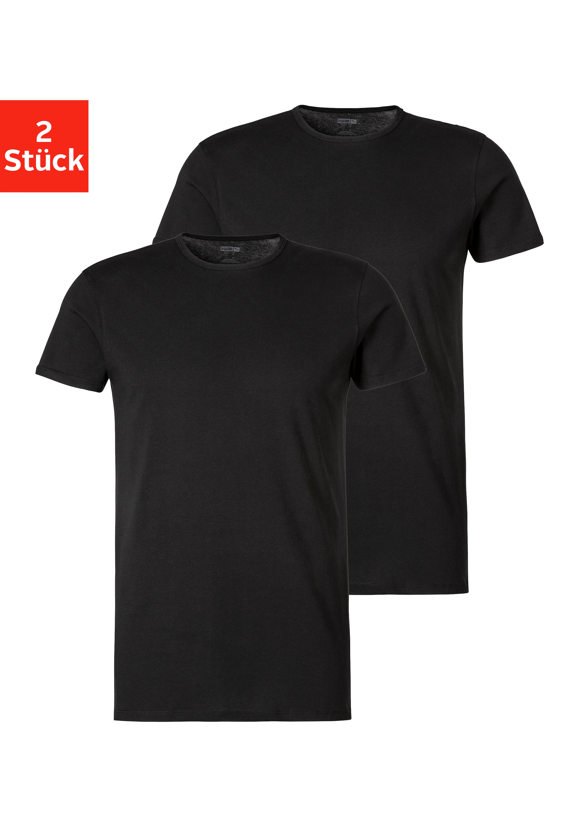 T-Shirt, (2er-Pack), mit Markenlabel