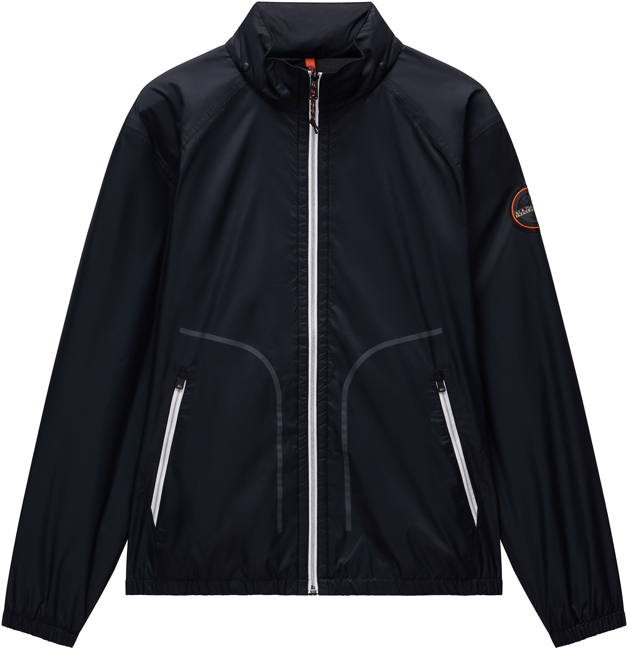 Image of Napapijri Windbreaker "A-CLOUDY 041 BLACK" mit Kapuze Mit Markenlabel von Napapijri im Rücken und auf dem Ärmel