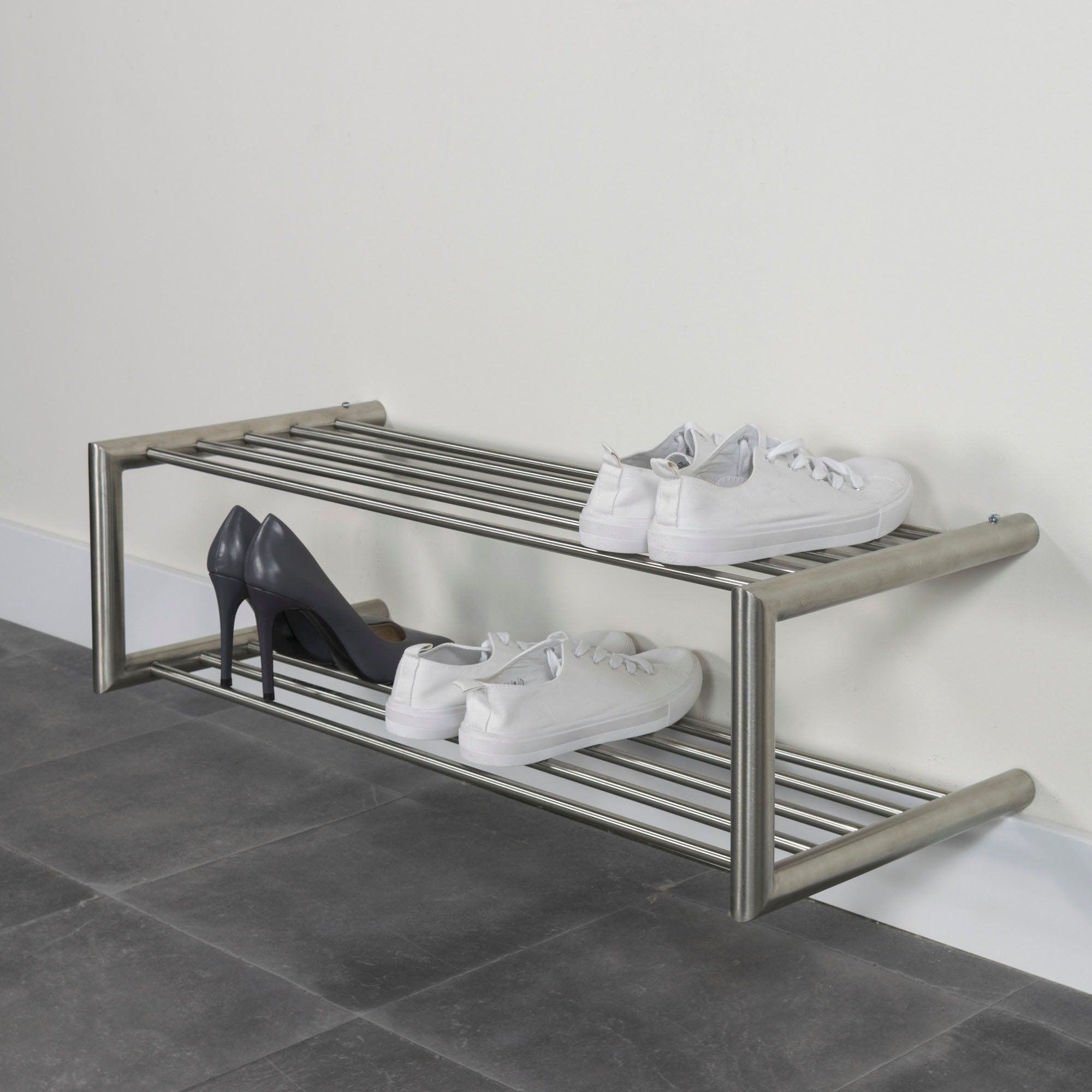 Spinder Design Schuhregal Edelmetall, Edelstahl