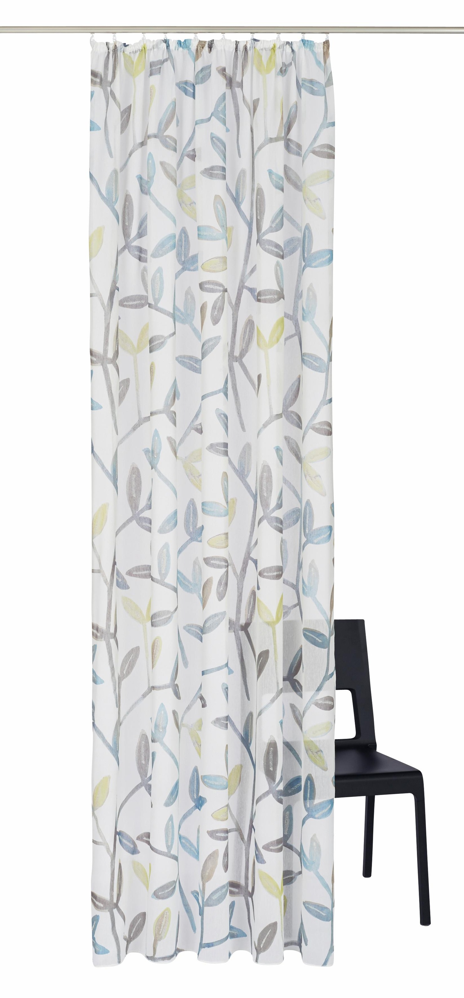 Image of ADO Goldfarbenkante Gardine »Lauro«, (1 St.), halbtransparent, floraler Druck bei Ackermann Versand Schweiz