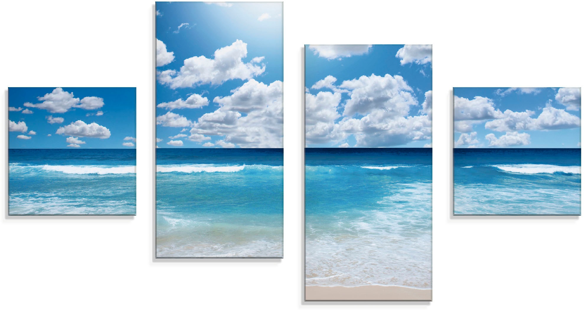 Image of Artland Glasbild »Grossartige Strandlandschaft«, Strand, (4 St.) bei Ackermann Versand Schweiz