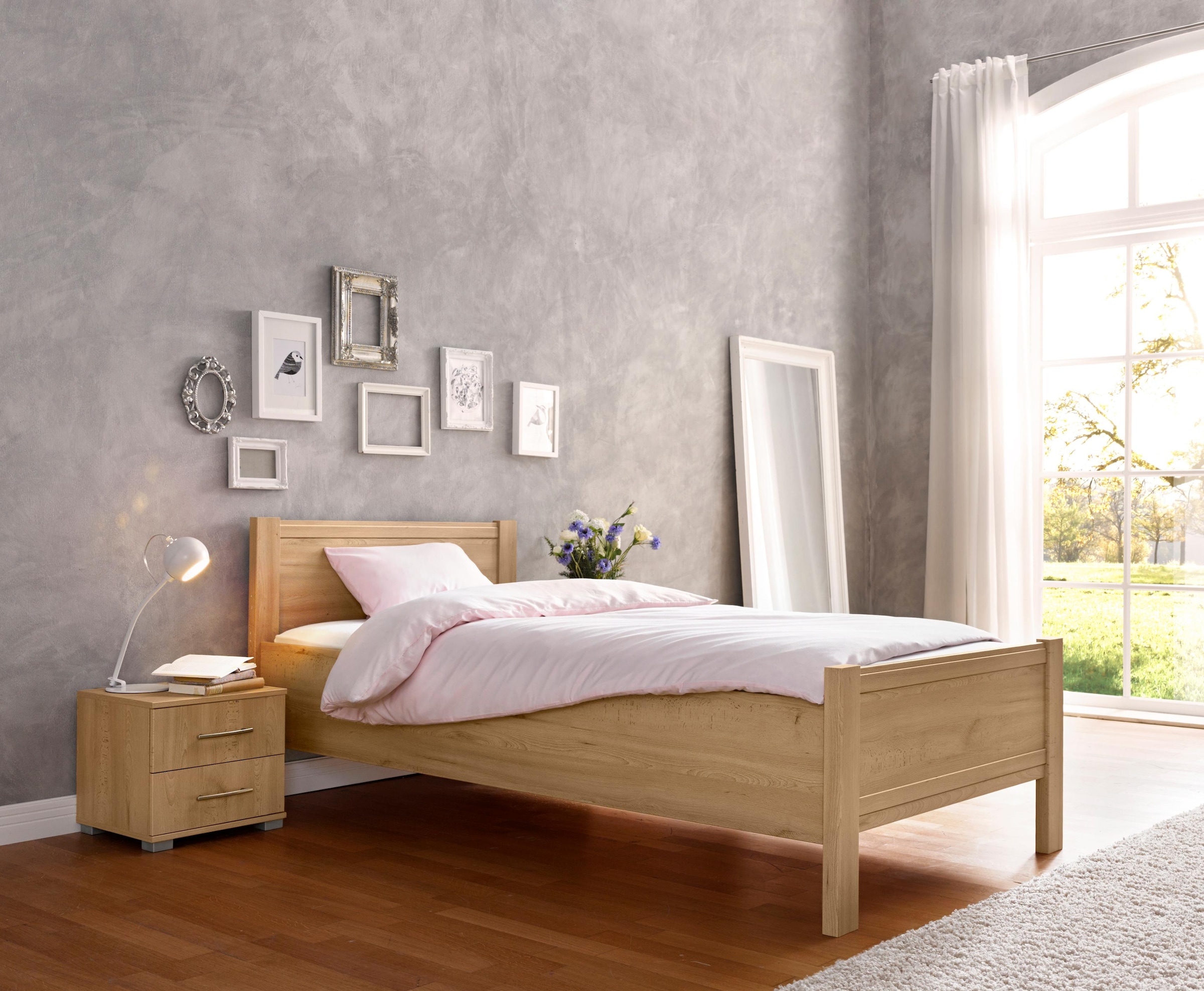 Bett »Husum Schlafzimmer Jugendzimmer Rahmenbett«, mit Komforthöhe verschiedene...