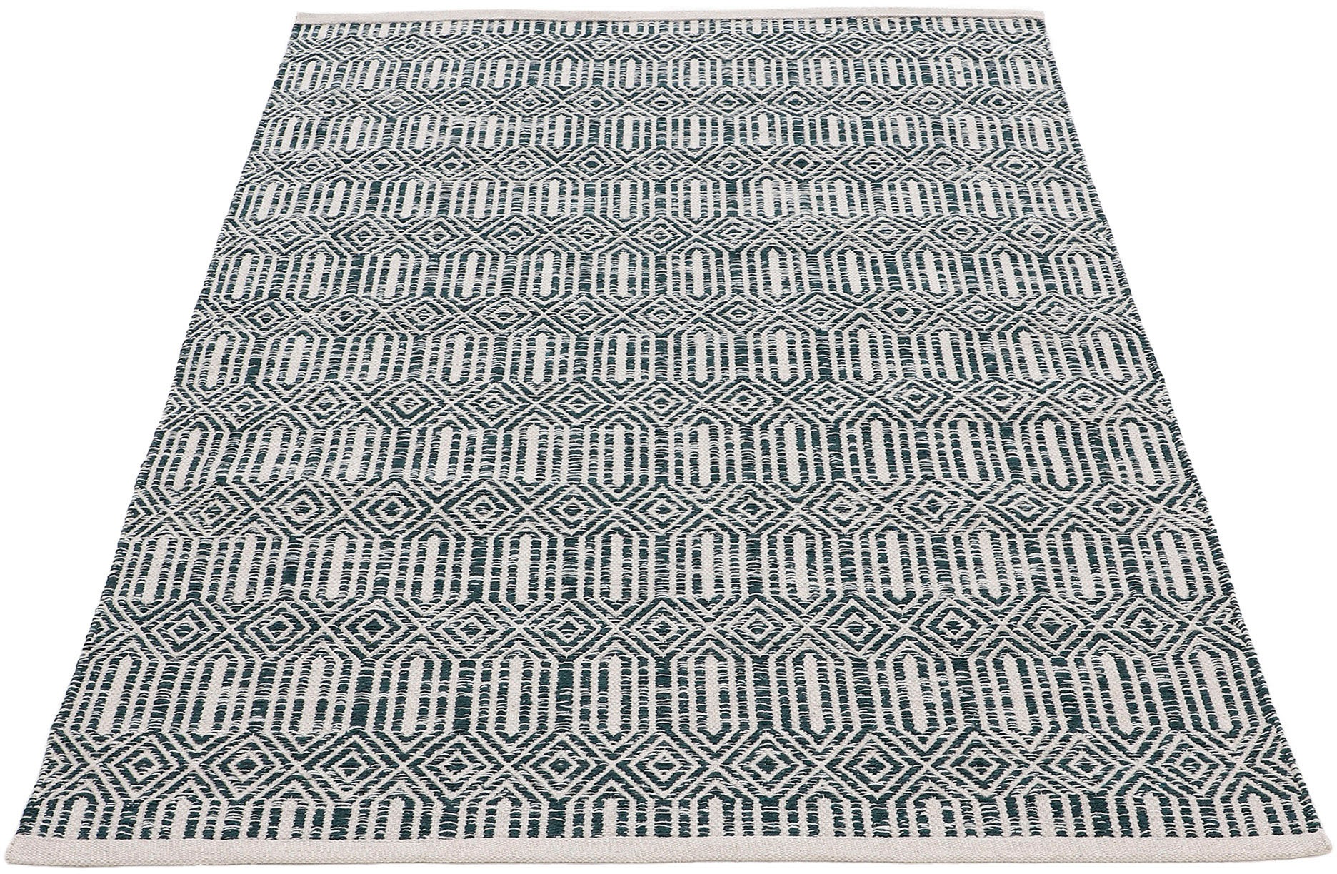 carpetfine Teppich »Kelim Oregan«, rechteckig, 5 mm Höhe, Wendeteppich aus reiner Baumwolle, Wohnzimmer