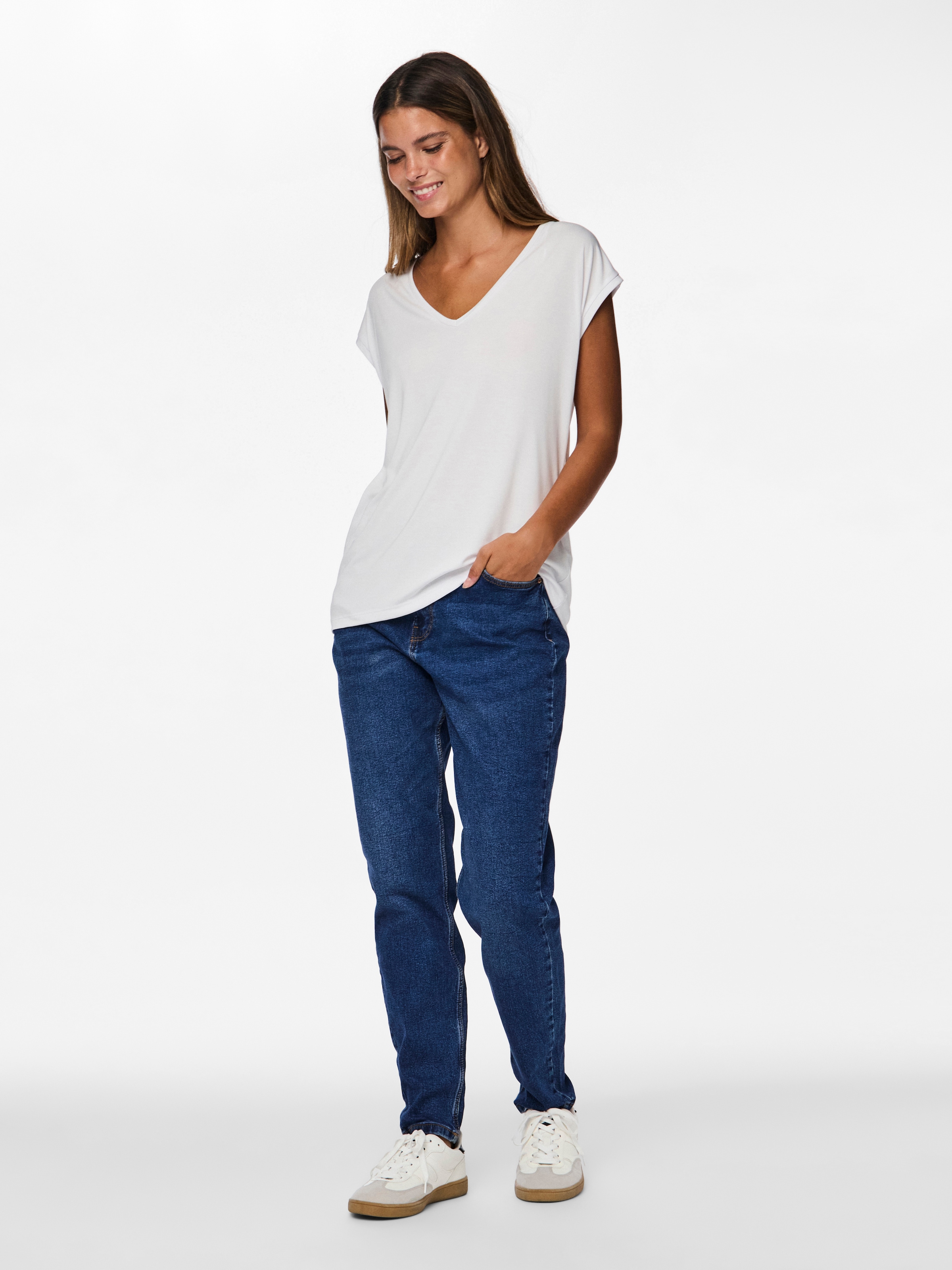 pieces T-shirt à manches courtes »PCKAMALA TEE NOOS BC« Materialmix, regular fit