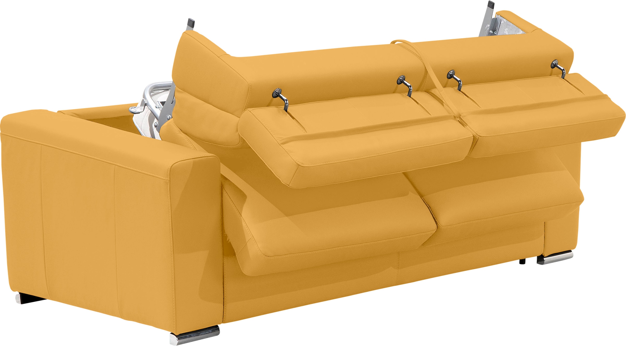 Egoitaliano Schlafsofa »Cabiria, Design und super Sitz- und Liegekomfort«, Sofa inkl. Schlaffunktion, Kopfteile verstellbar, mit Metallfüssen