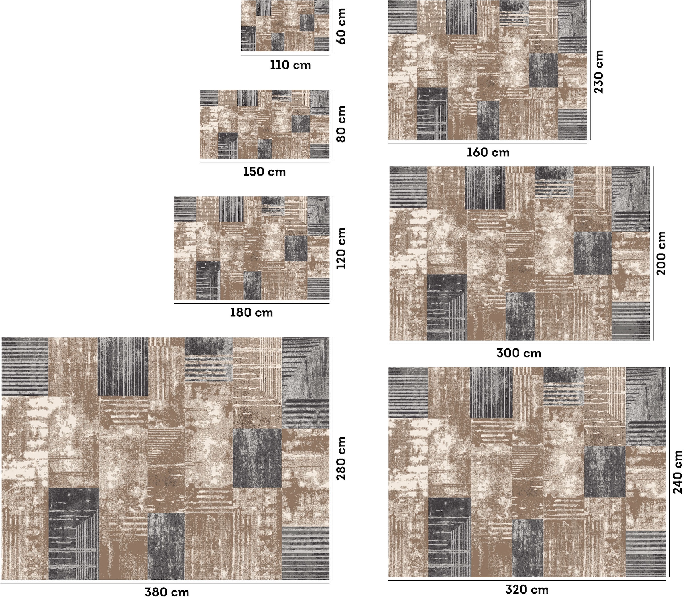 GOODproduct Teppich »Lunari, Vintage-Karo Design« rechteckig 9 mm Höhe modern, weiche Haptik, Wohnzimmer, Esszimmer, Schlafzimmer