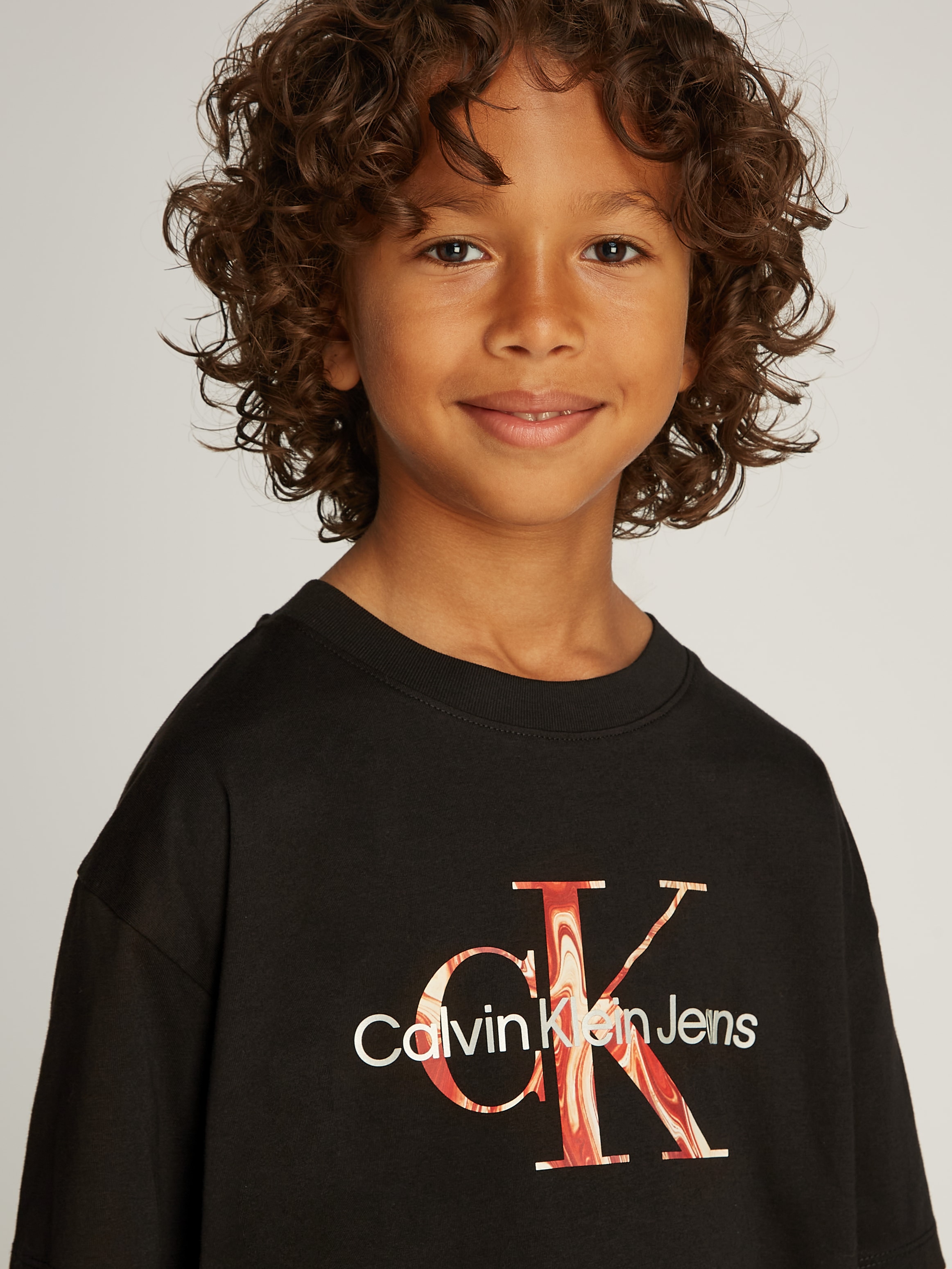 Image of Calvin Klein Jeans T-Shirt "OCEAN SWIRL MONO T-SHIRT" mit grossem Logodruck