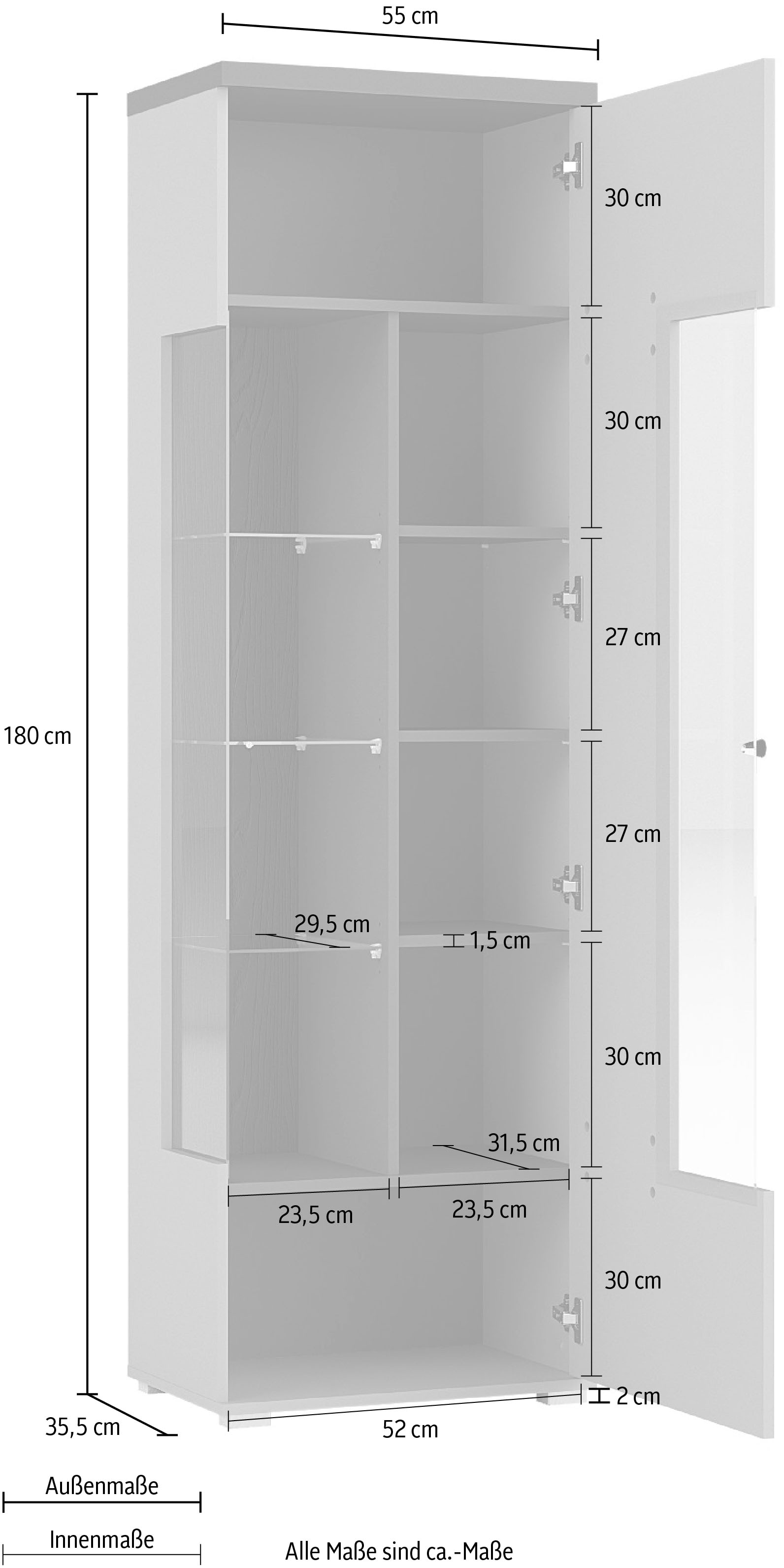 Helvetia Vitrine »Serio«, Breite 55 cm