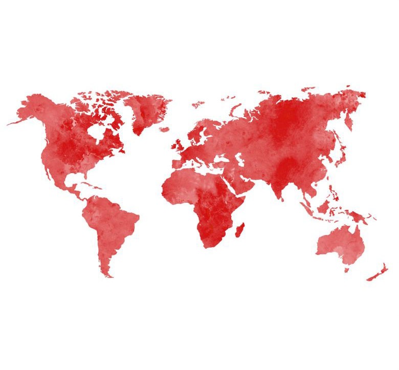 Image of Wall-Art Wandtattoo »Aquarell Weltkarte romantisch«, (1 St.) bei Ackermann Versand Schweiz