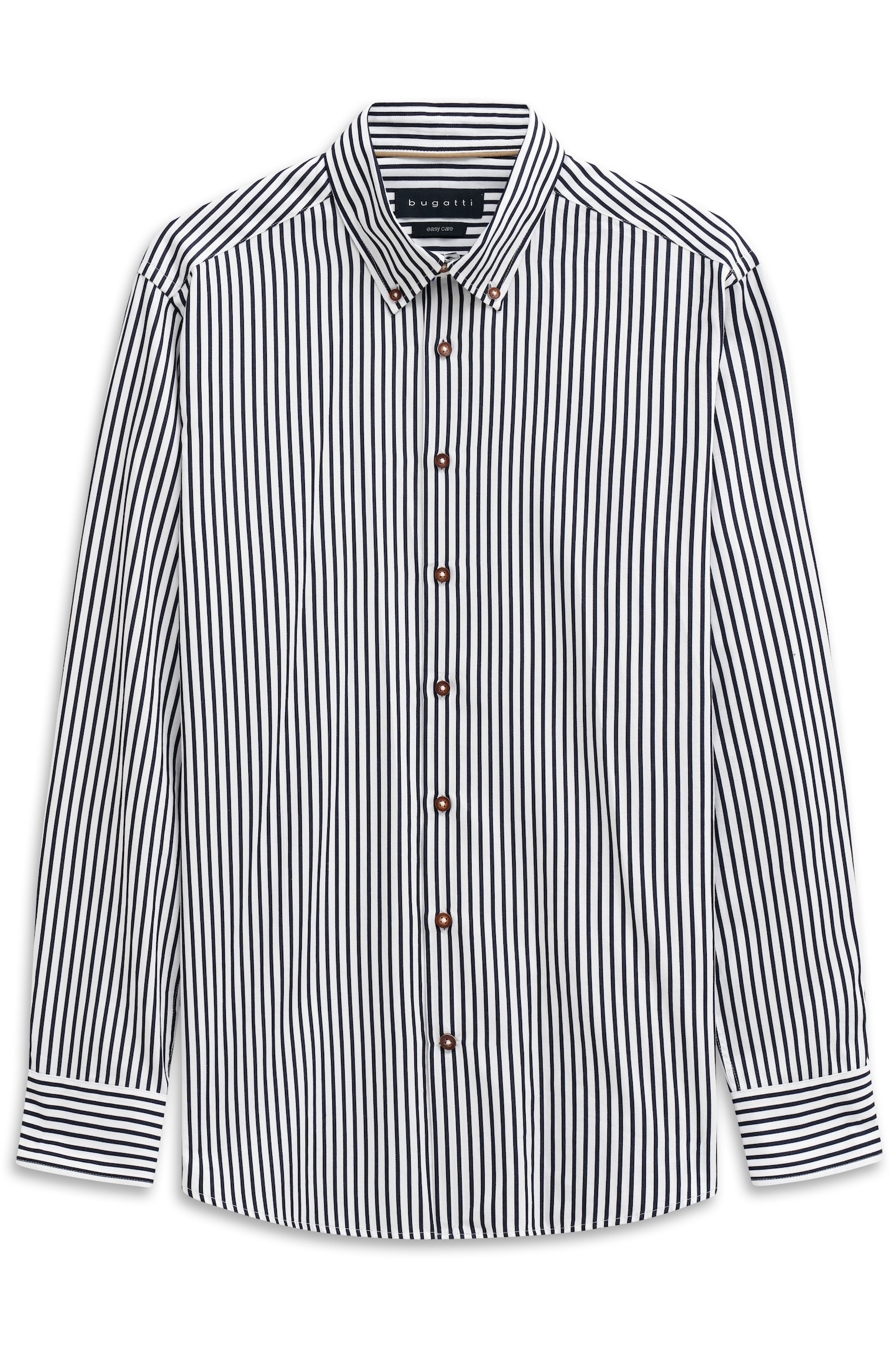 bugatti Langarmhemd »Easy Care« gestreift mit Button-Down und aus Baumwolle