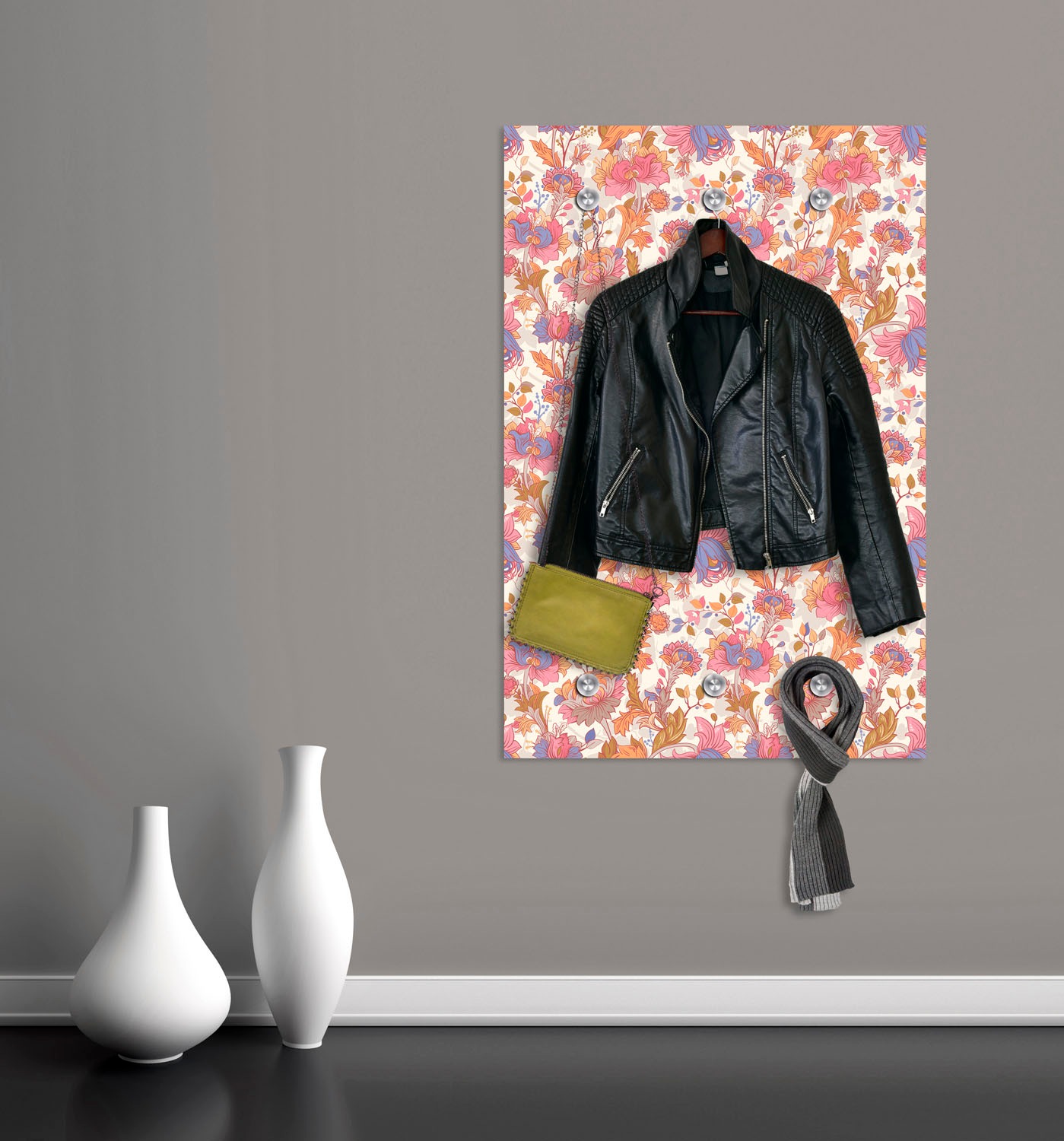 queence Barre de penderie »Blumen« mit 6 Haken, 80 x 120 cm