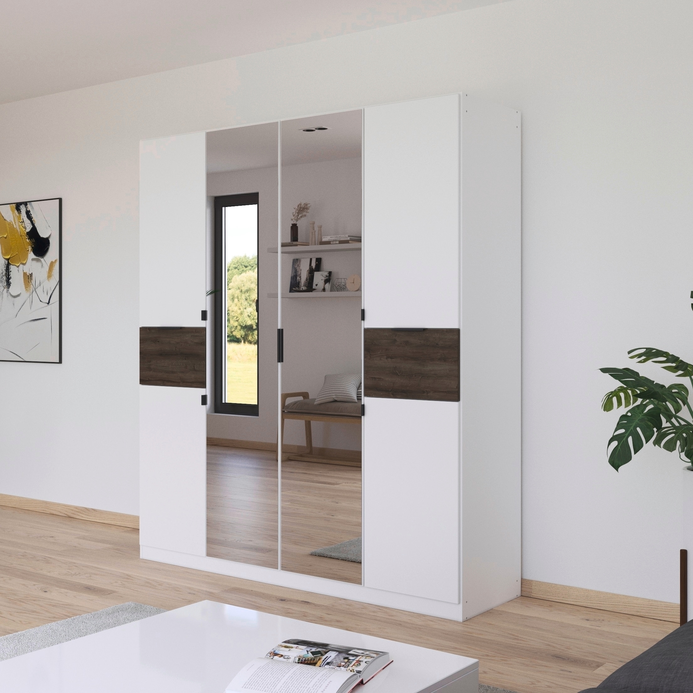 rauch Armoire à portes battantes »Kleiderschrank Schrank Garderobe Wäscheschrank TICAO« Tiroirs positionnables en hauteur de manière variable,  avec 2 tiroirs spacieux, beaucoup de rangement MADE IN GERMANY
