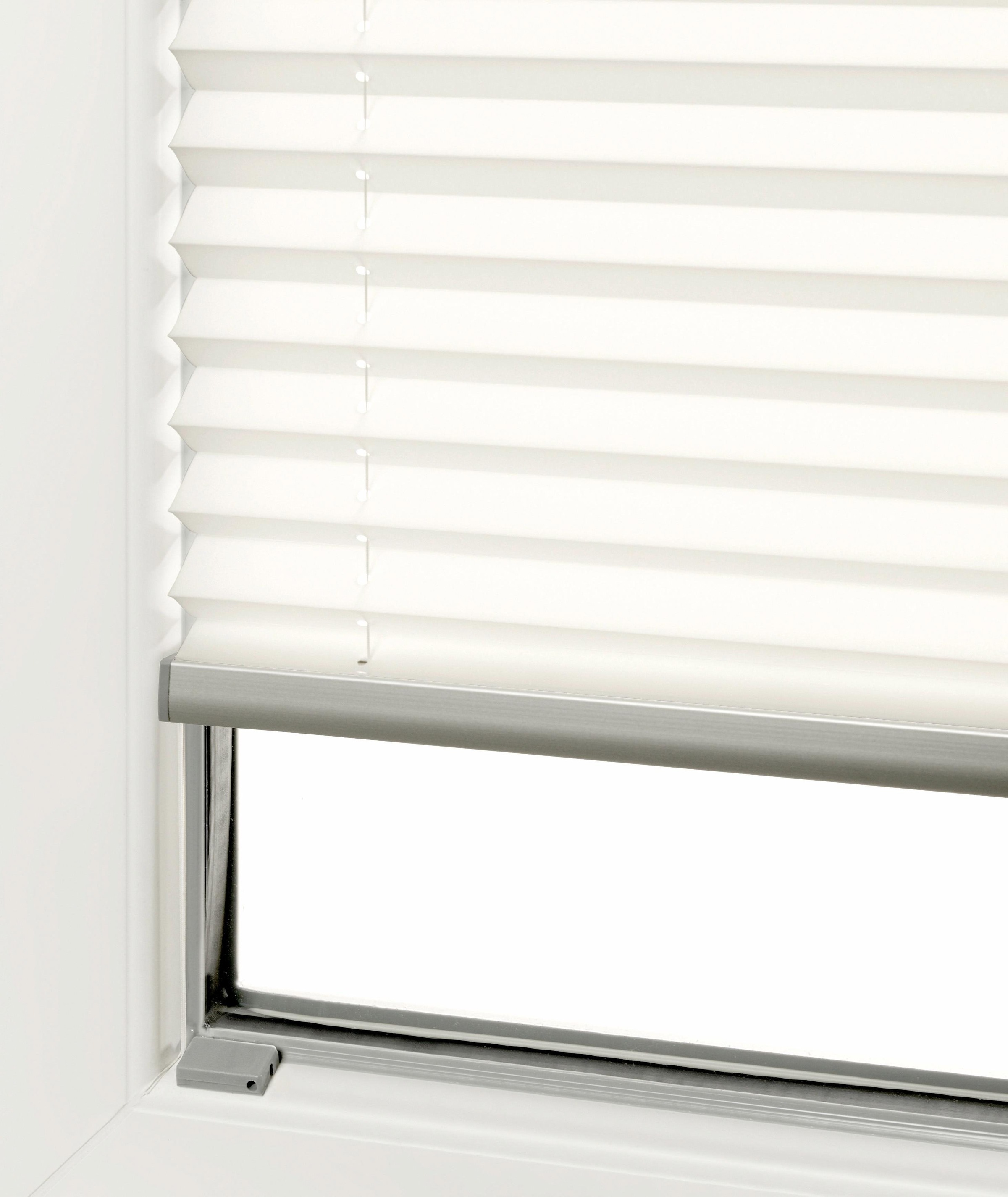 Image of Good Life Plissee nach Mass »Rena«, Lichtschutz, mit Bohren, verspannt, silberfarbene Profilschiene bei Ackermann Versand Schweiz