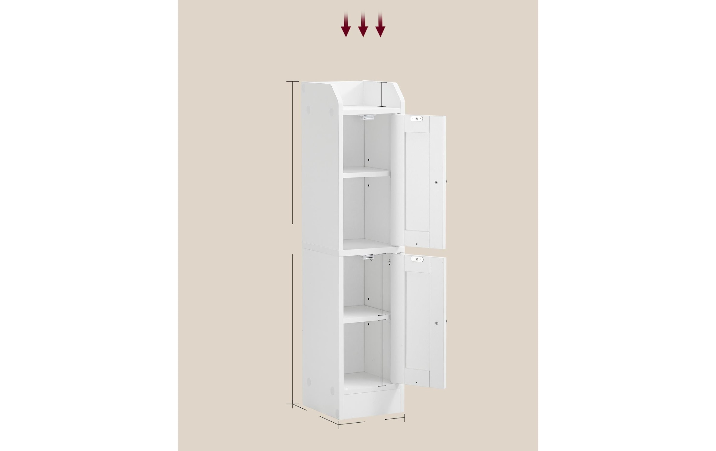 VASAGLE Commode »Landhausstil 20 x 80 cm«