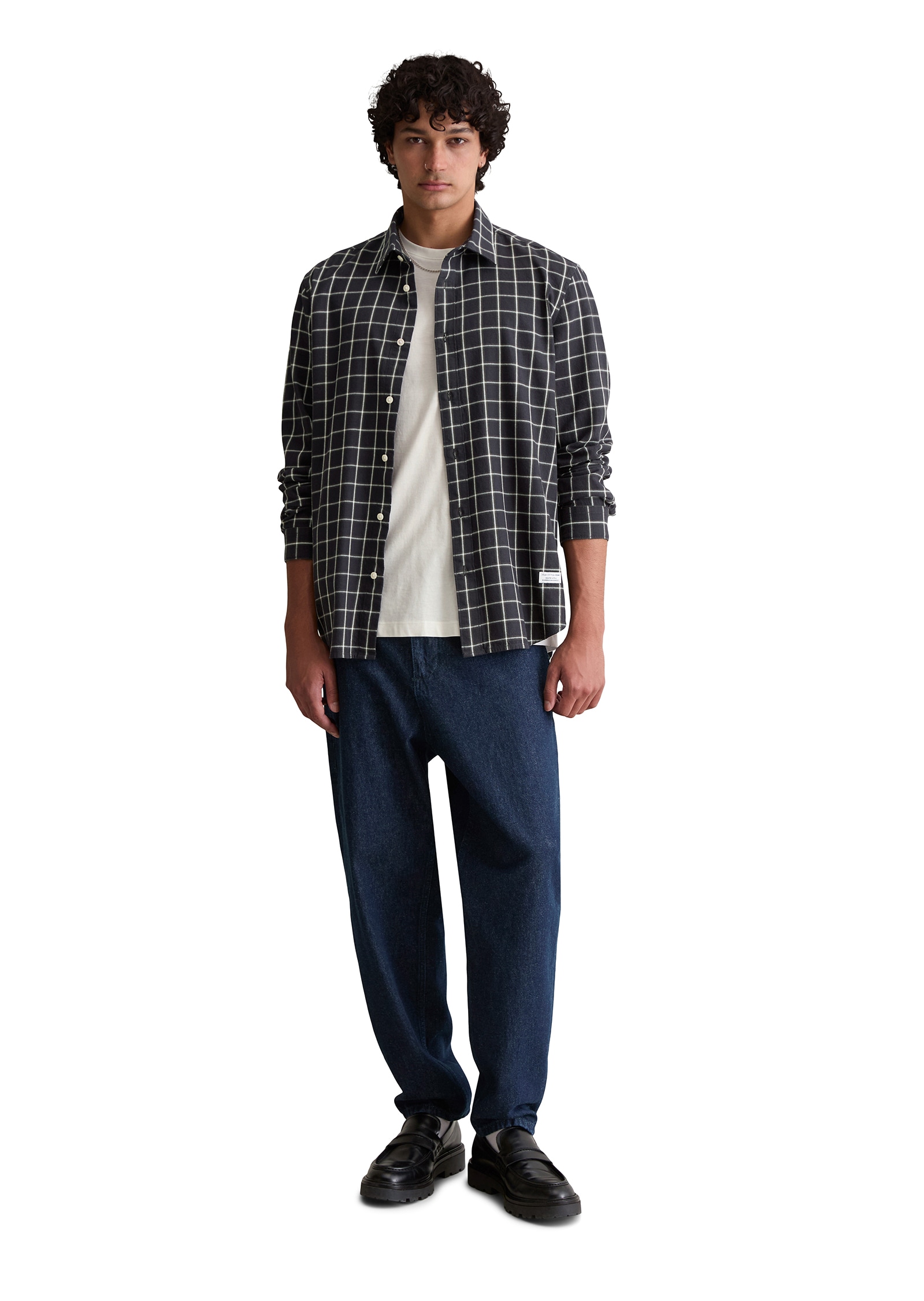 Marc O'Polo DENIM Langarmhemd, Businesshemd, Kentkragen, garngefärbtes Karomuster, regular fit