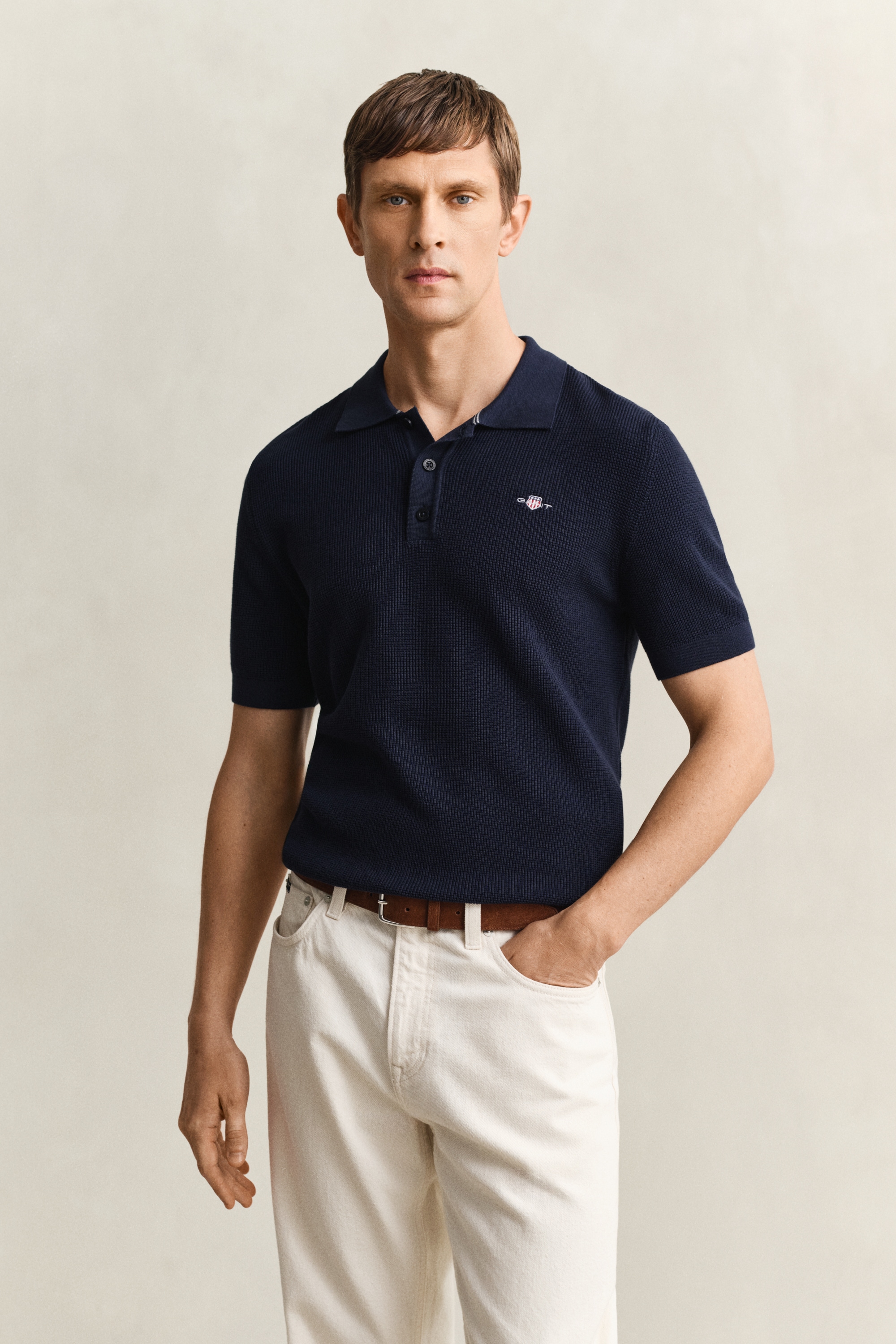 Image of Gant Poloshirt "MICRO TEXTURED COTTON" Regular fit mit Polokragen