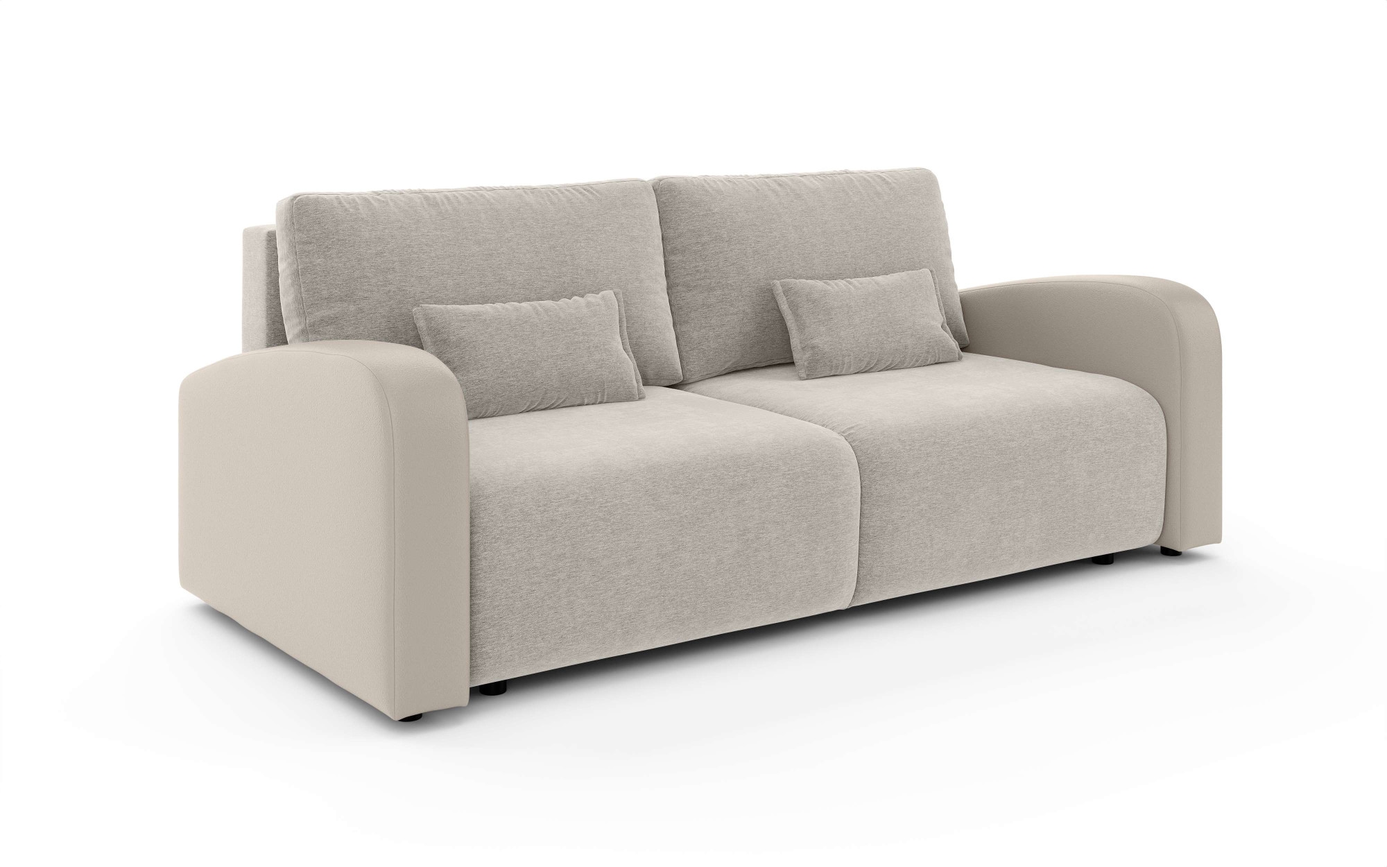INOSIGN 3-Sitzer »JIGGS wahlweise Schlafsofa mit Bettkasten, Masse B/H/T: 228/96/110 cm«, Sofa mit Wellenunterfederung, enthält 2 Rückenkissen und 2 Zierkissen