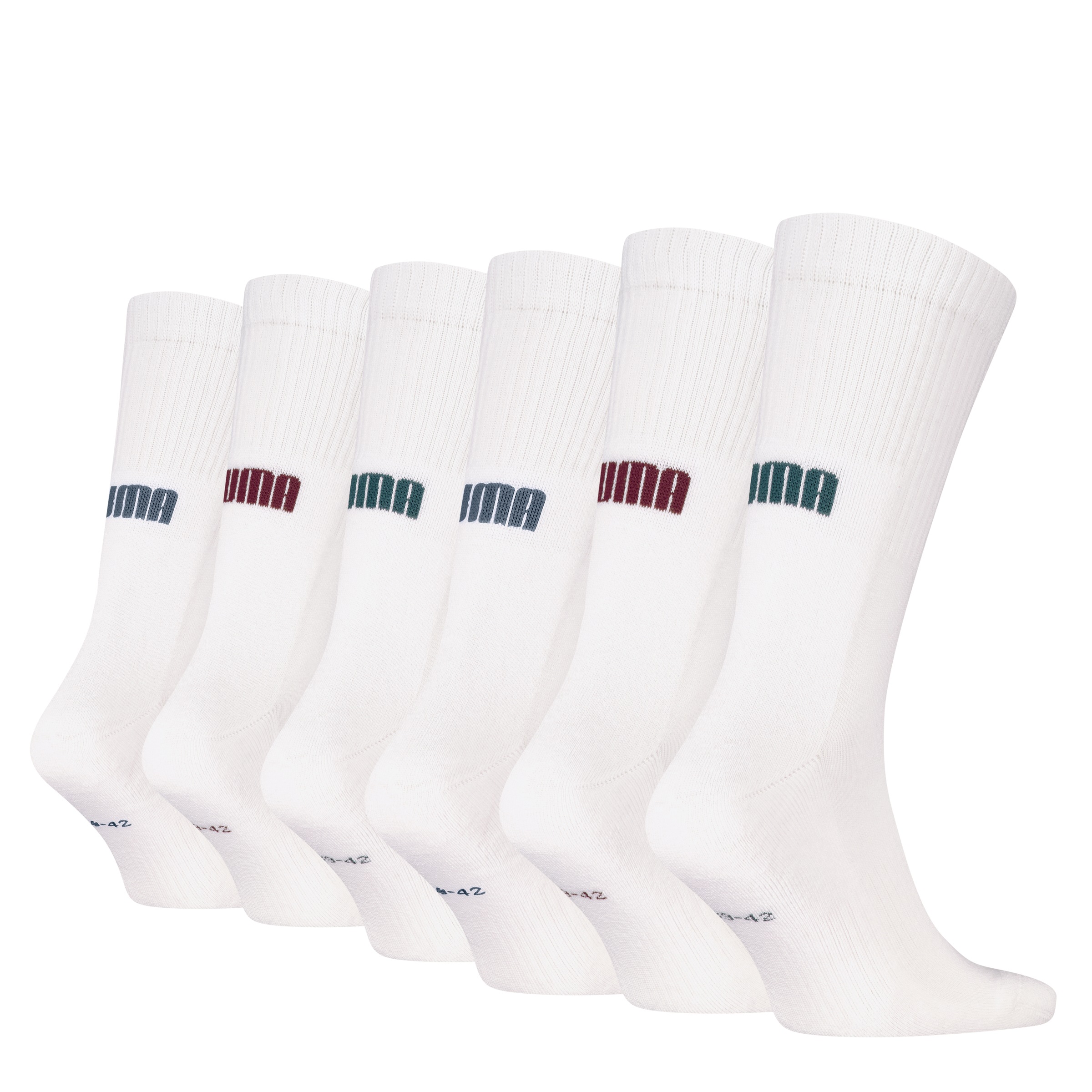 PUMA Socken »PUMA UNISEX CUSHIONED NEXT CREW 6P ECOM« 6 Paar,  mit Logoschriftzug an der Rückseite
