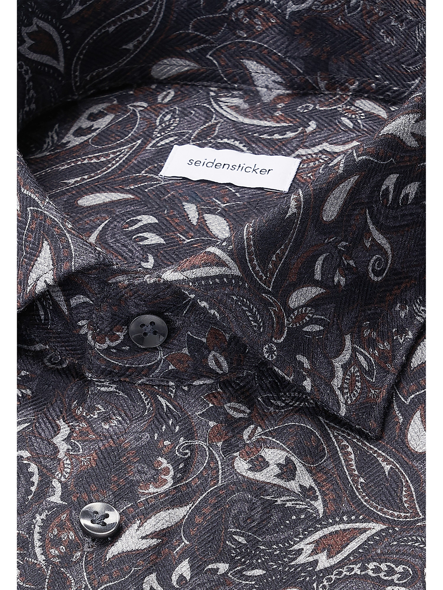 seidensticker Chemise en flanelle »Schwarze Rose« Regular 1/1 Kentkragen Geblümt