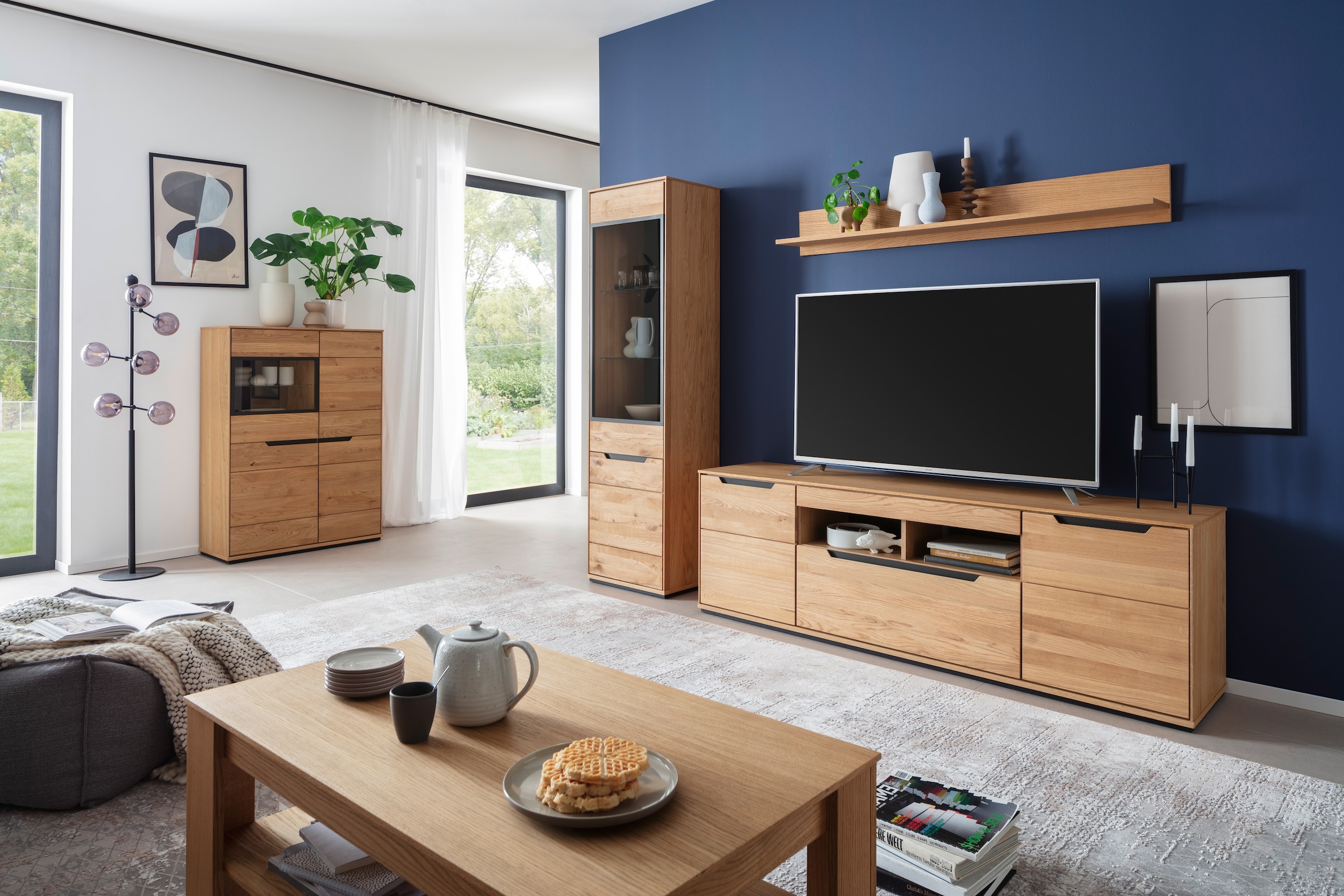 MCA living Meuble mural »Araya Wohnkombination II« Komplett-Set, optional: Glaskantenbeleuchtung, 4 cuis tlg.