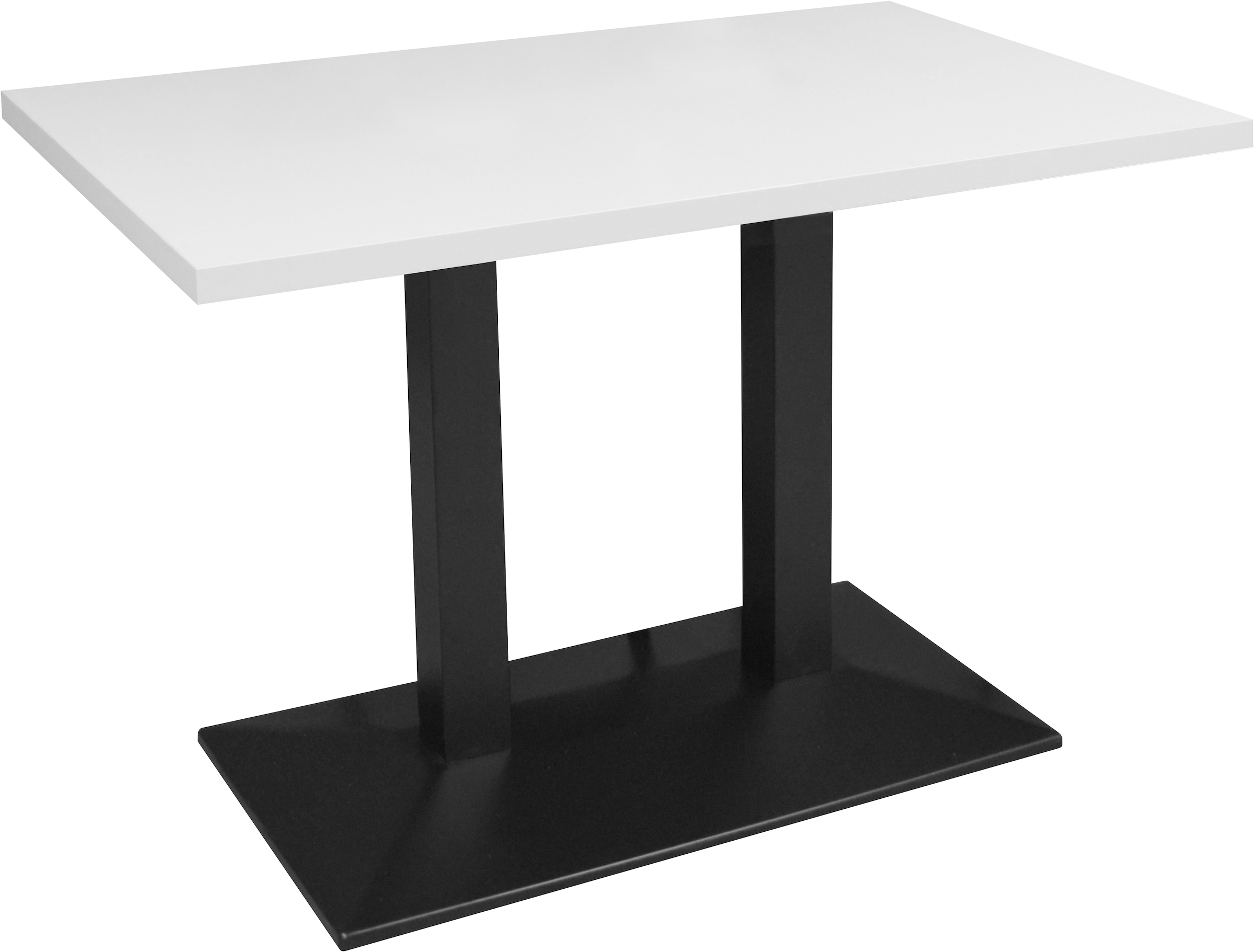 Mäusbacher Table de bistrot »Big Bistro Metall« Structure à double colonne, plaque carrée LPH 120x75x70 cm