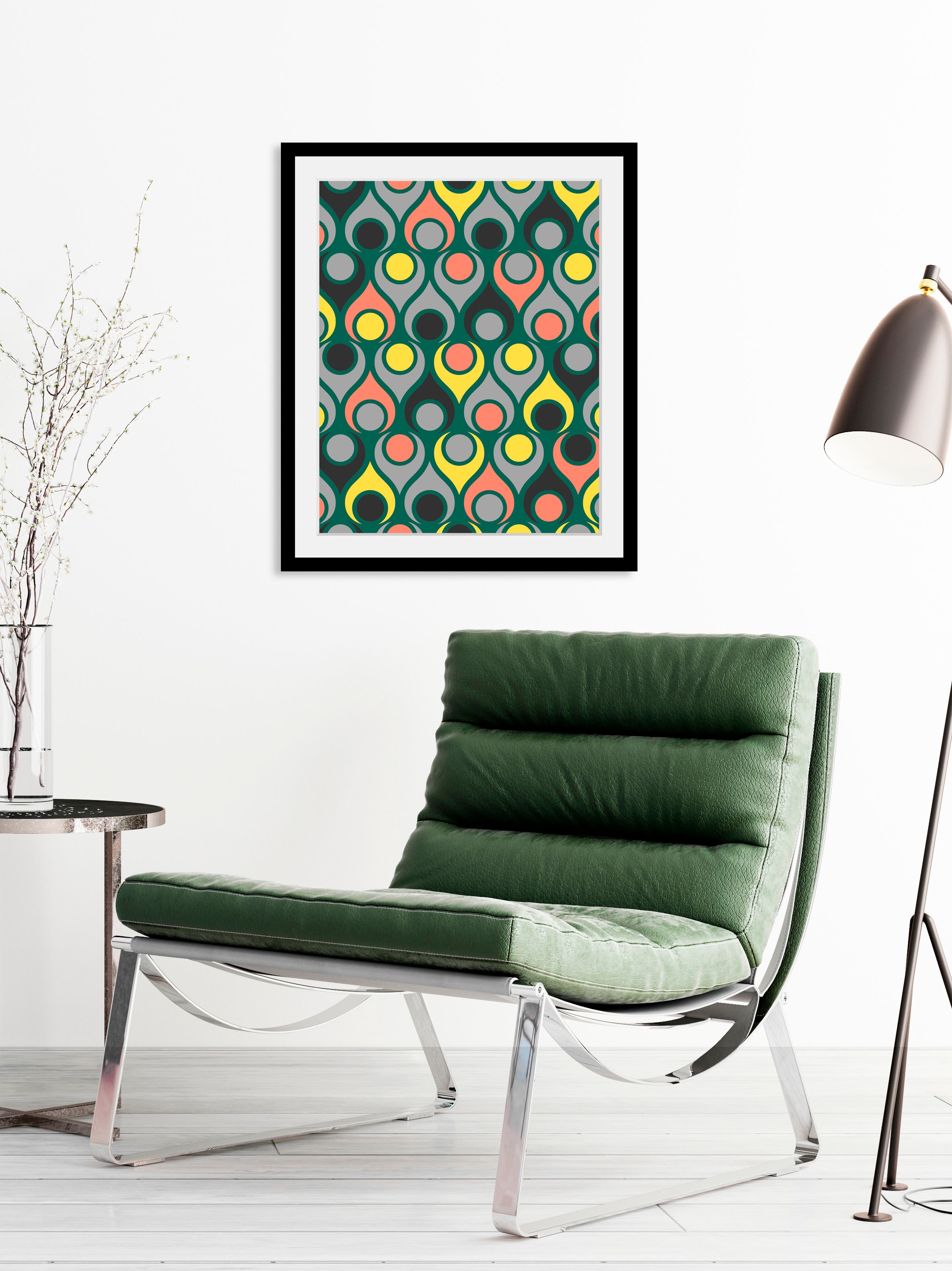 Image of queence Bild "Lucifer" Abstrakt Figuren Kunst Zeichen 1 Stk. tlg. HD Premium Poster-Druck inkl. Holzrahmen