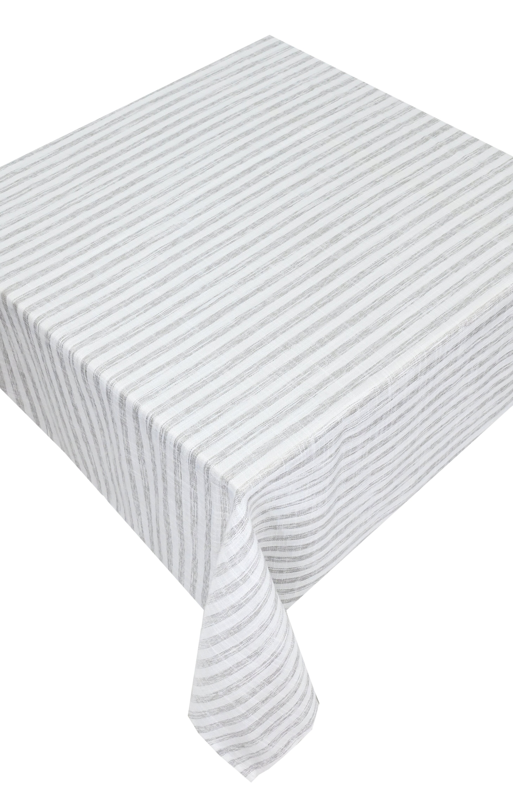 OTTO home Tischdecke "Marric" halbtransparente Tischdecke, Leinenoptik mit Streifen
