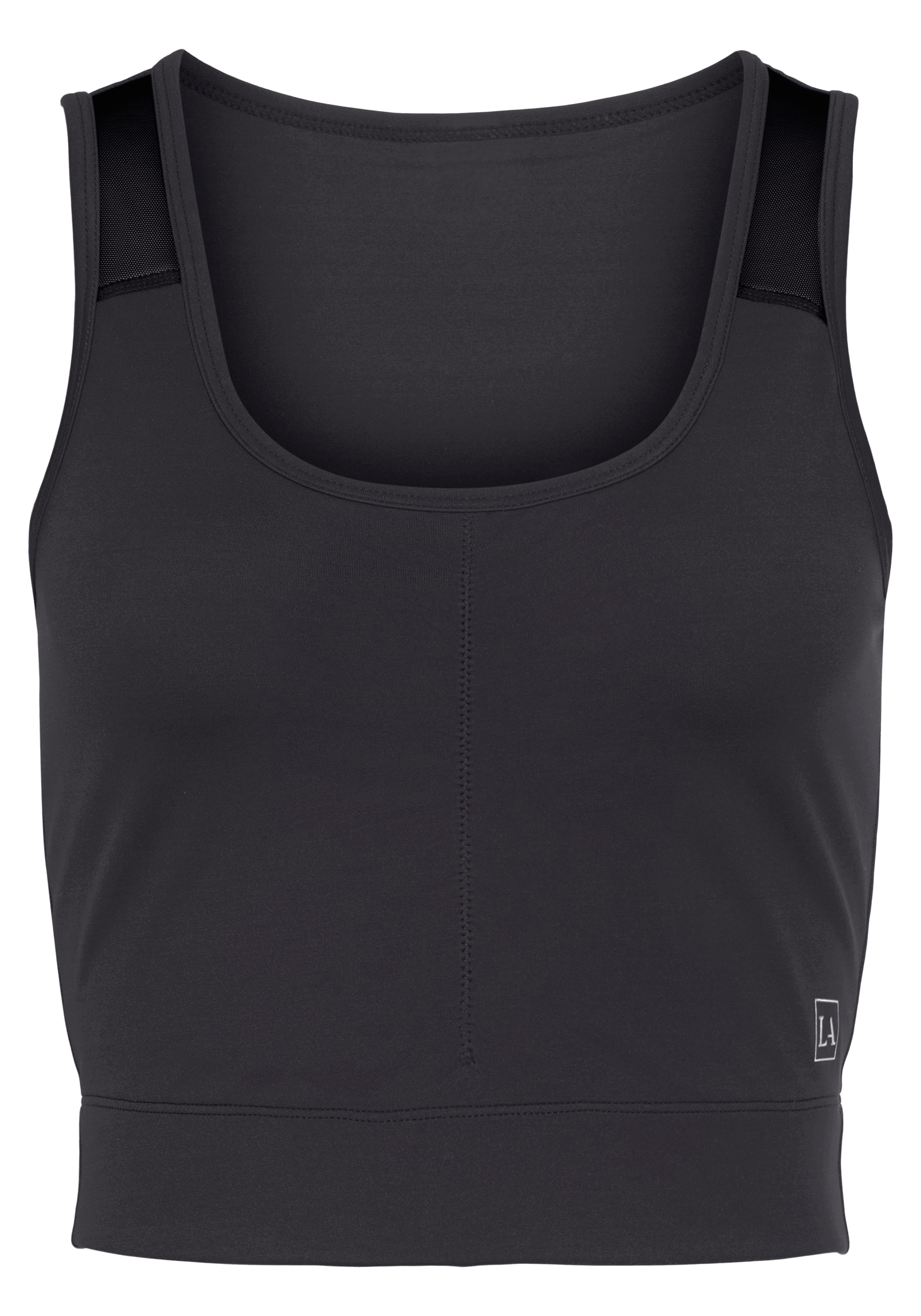 LASCANA ACTIVE Crop-Top sportliches Top mit breiten Trägern und Mesheinsatz